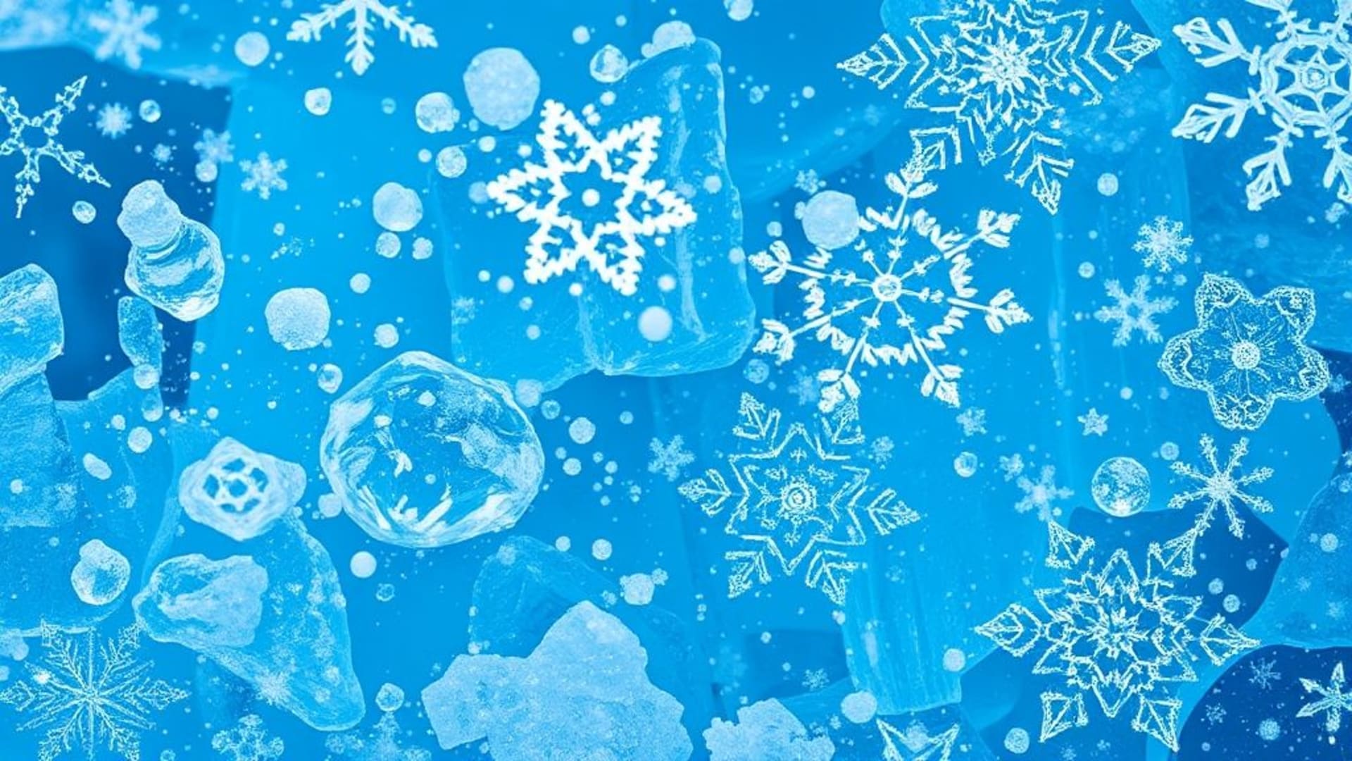 hiver glace bleue cristaux de glace flocons de neige frais fond ecran minimal calme frais