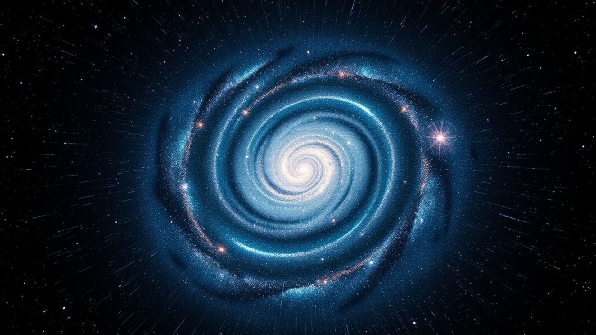 galaxie en spirale cosmos champ d'étoiles fond noir lignes lumineuses fond ecran voie lactée univers