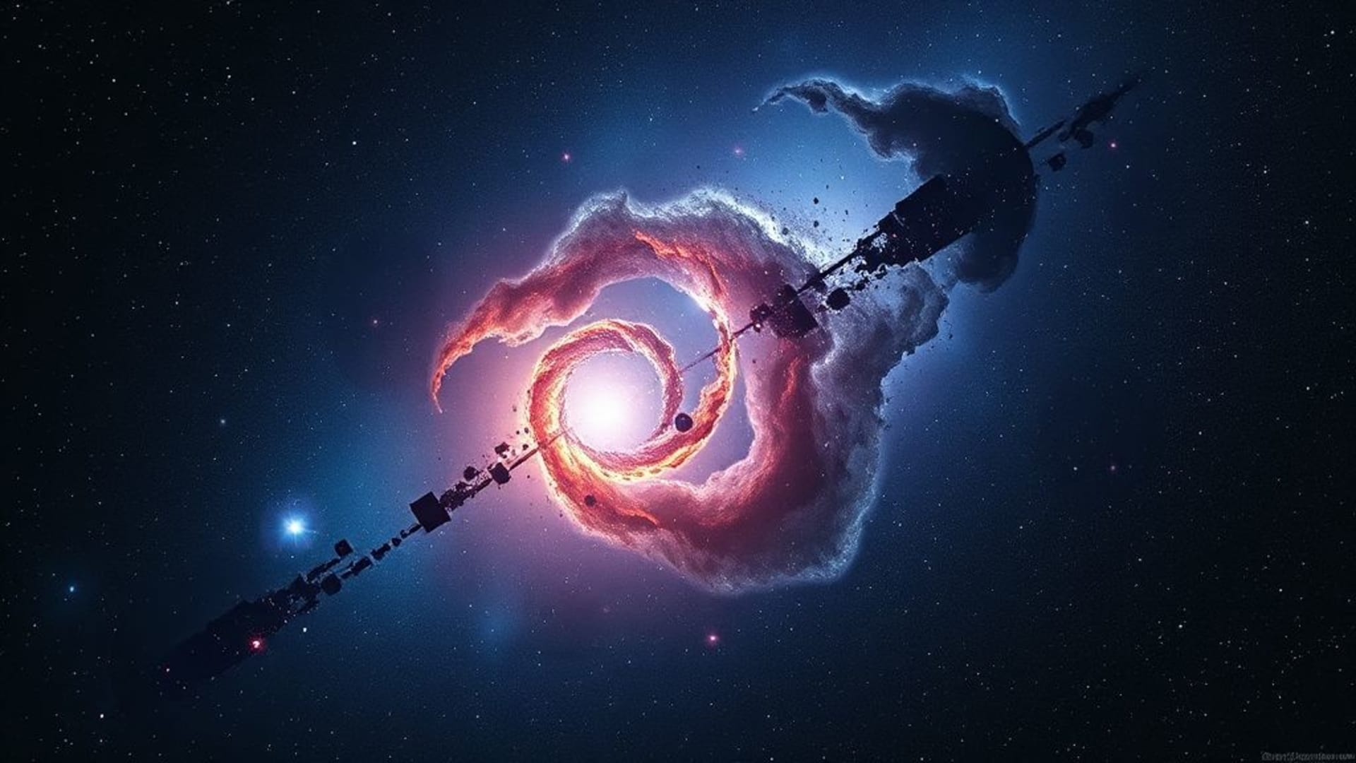 Espace nébuleuses galaxies poussière étoiles noyau galactique cosmique fond ecran sombre
