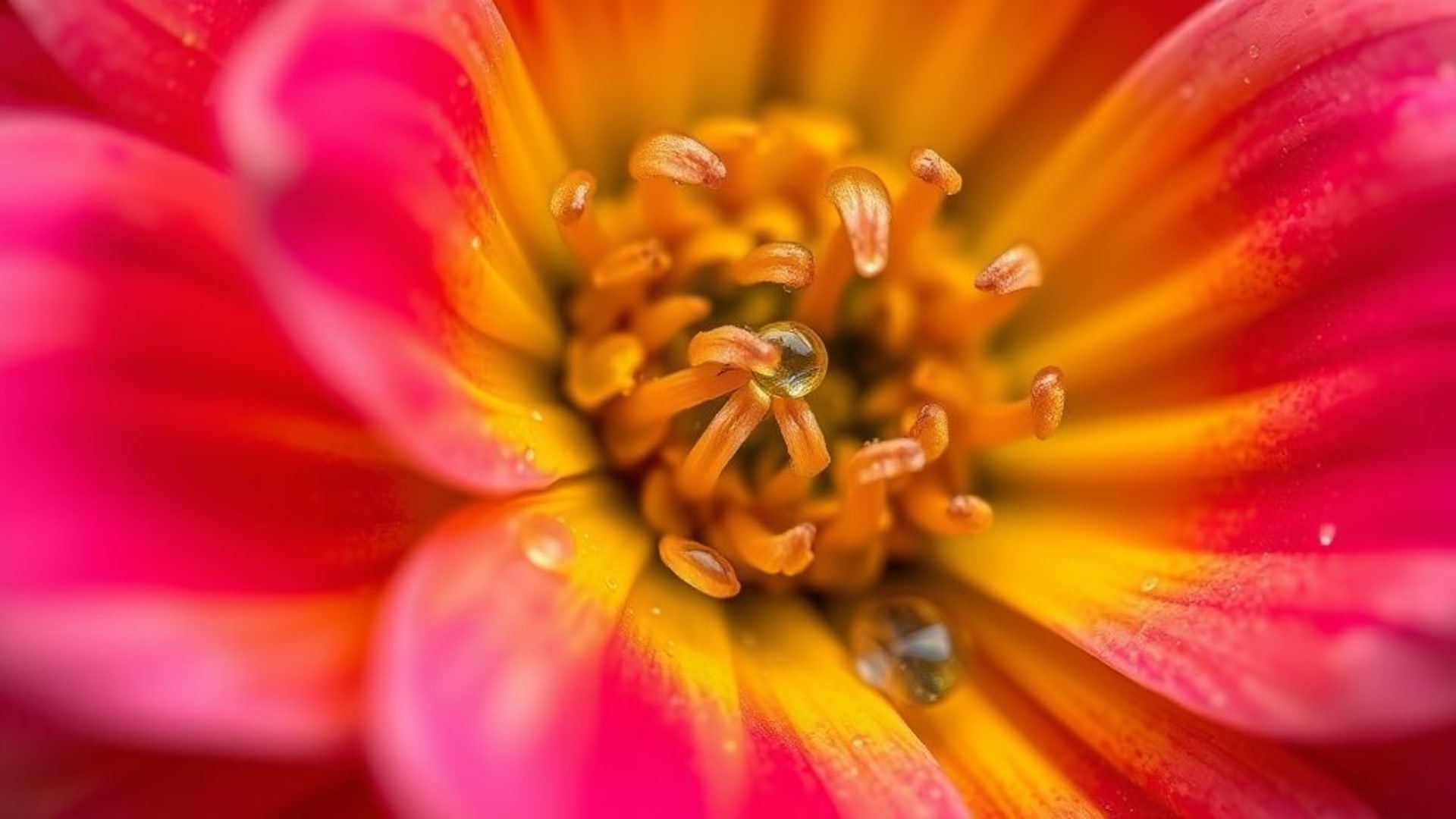 Fleurs macro close-up pétales gouttes d'eau couleurs vives fond d'écran en haute résolution