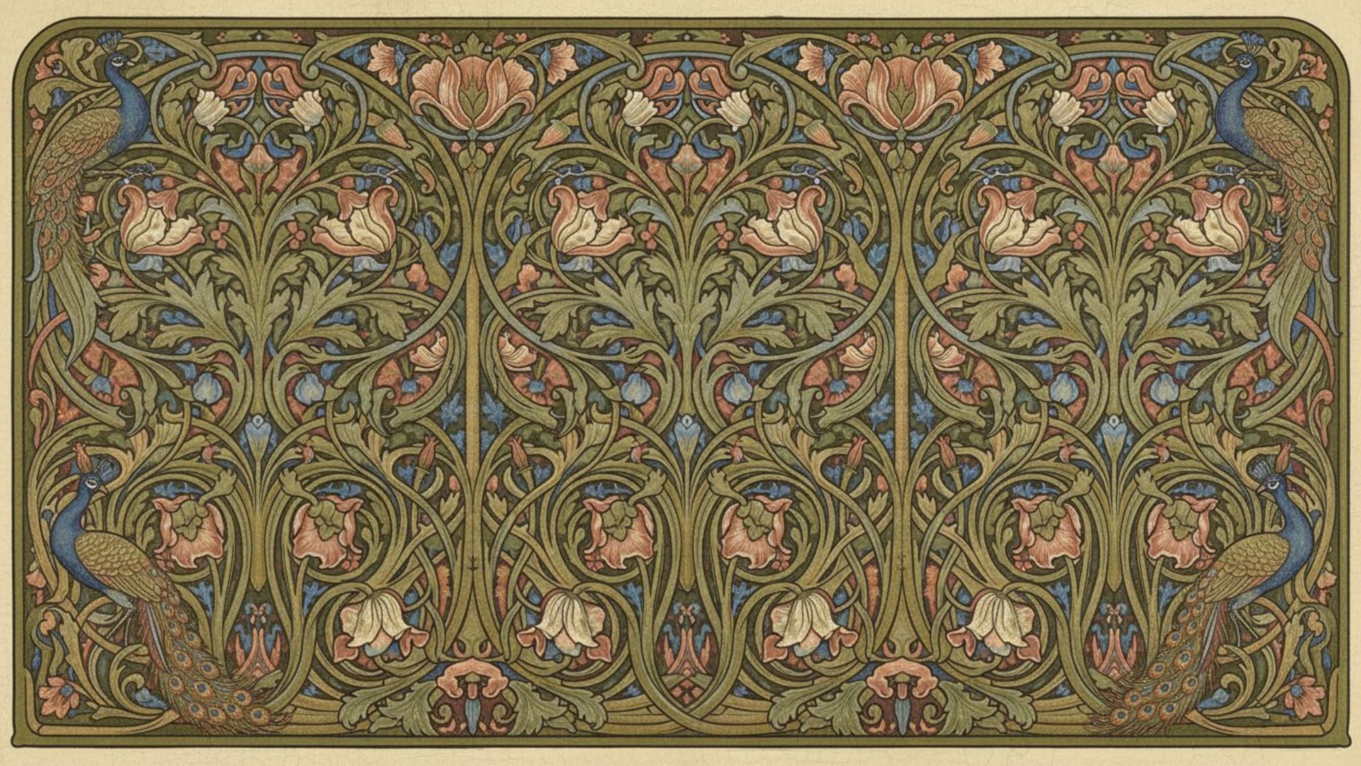 Art nouveau floral bordures décoratives motif ornemental fond ecran vintage imprimé