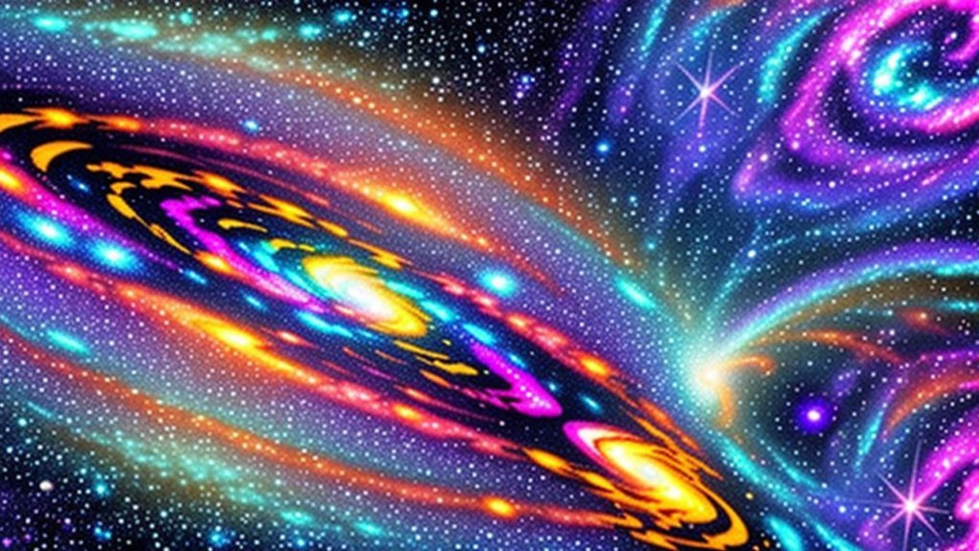univers nébuleuse tourbillon galaxie poussière étoiles violet orange bleu fond ecran