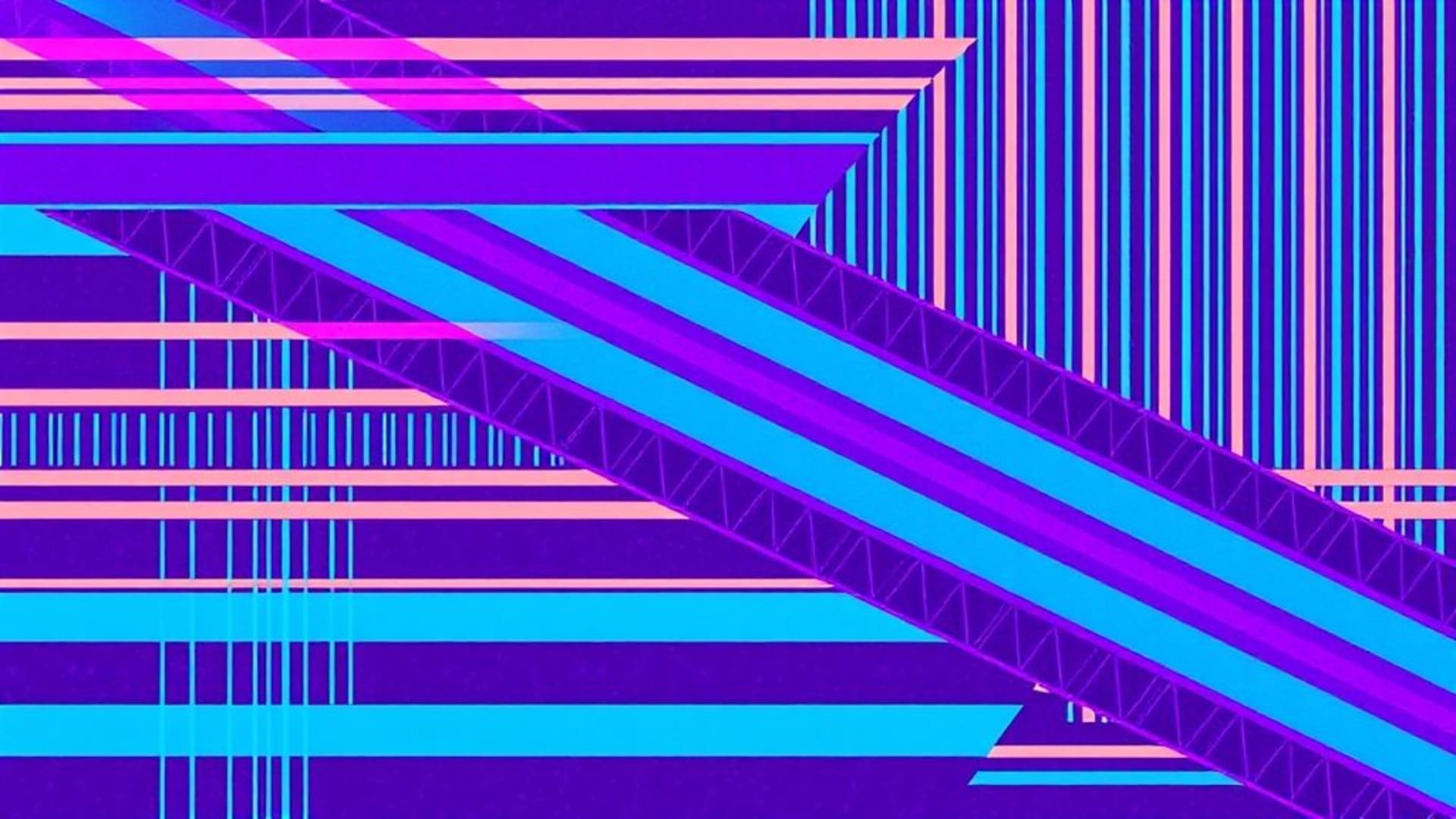 fond ecran géométrique à rayures neon cyberpunk vintage rétro des années 80 violette