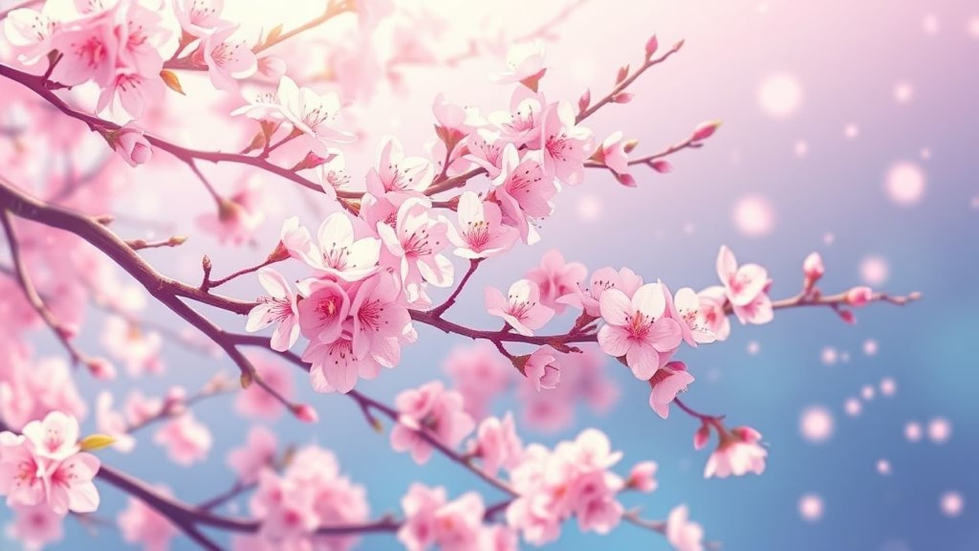 style d'animation sakura fleurs de cerisier pastel doux vibrant fond ecran kawaii