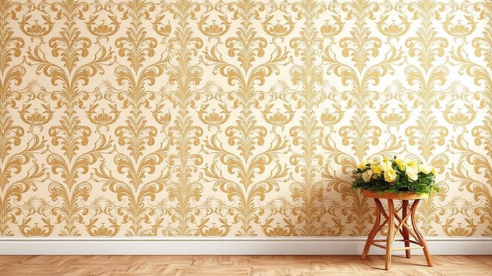 Motif damassé floral orné de fond ecran victorien intérieur classique élégant luxueux