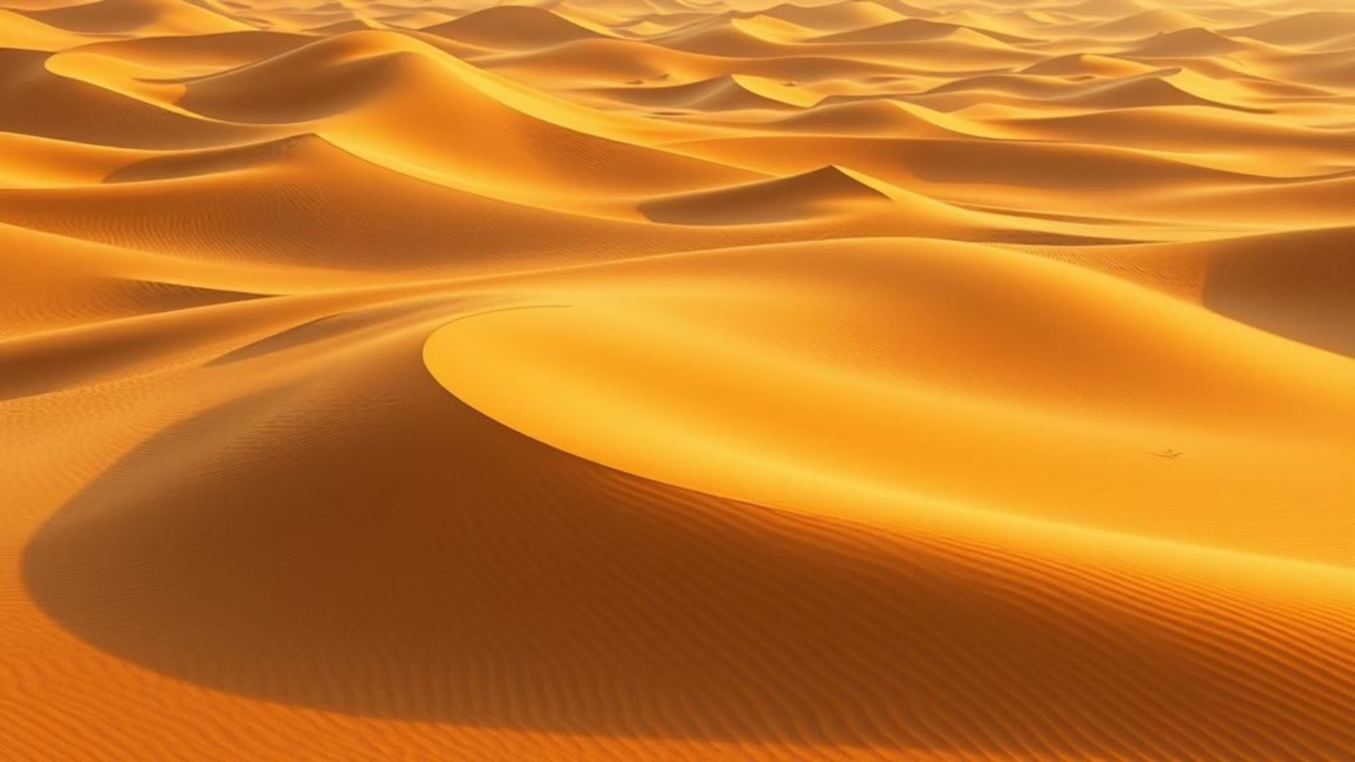 texture de sable sculptée par le vent des dunes du désert, fond ecran chaud d'ambre sous la lumière du soleil