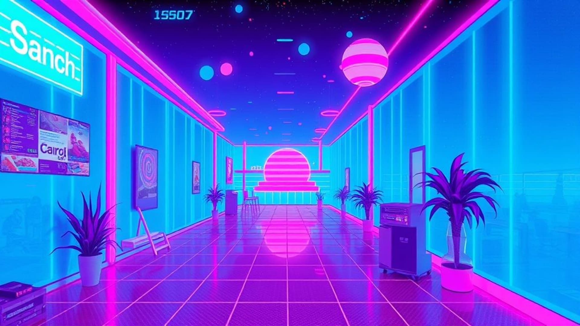 art numérique vaporwave rétro esthétique années 80 pastel bug image de fond ambiance