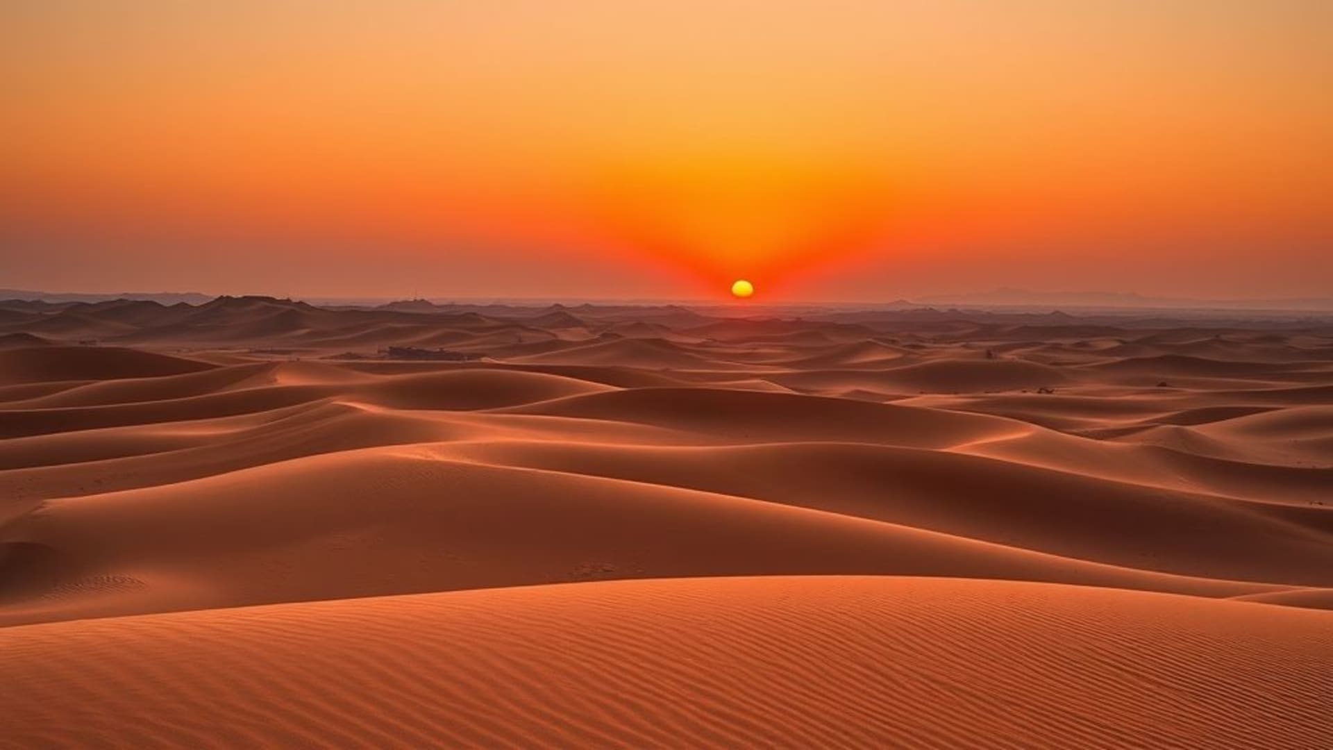 coucher de soleil dunes du désert dégradé chaud orange fond d'écran paysage large photographie 4K