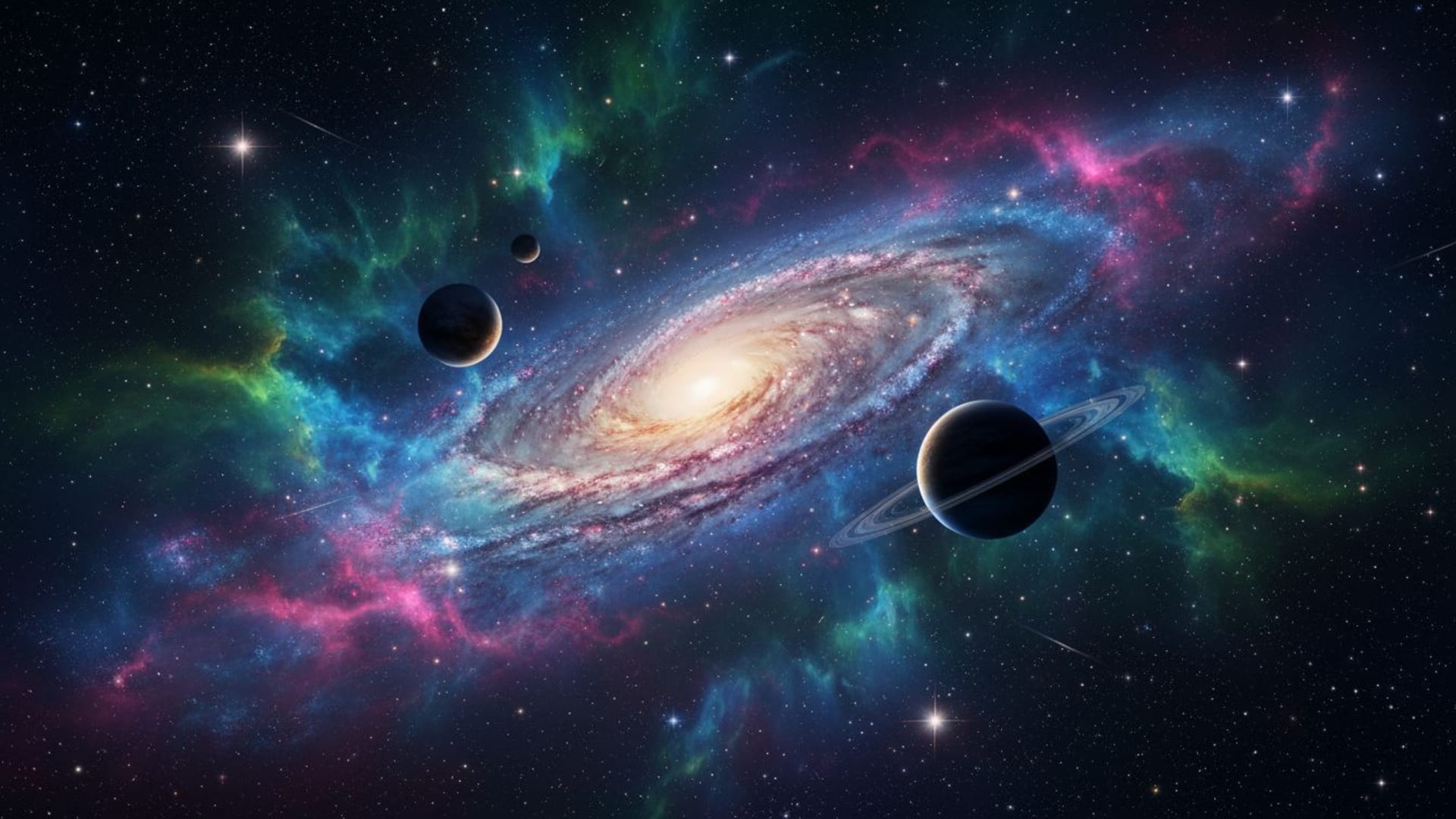 galaxie nébuleuse champ d'étoiles espace fond d'écran cosmique planètes cosmiques aurore lueur 4k bureau
