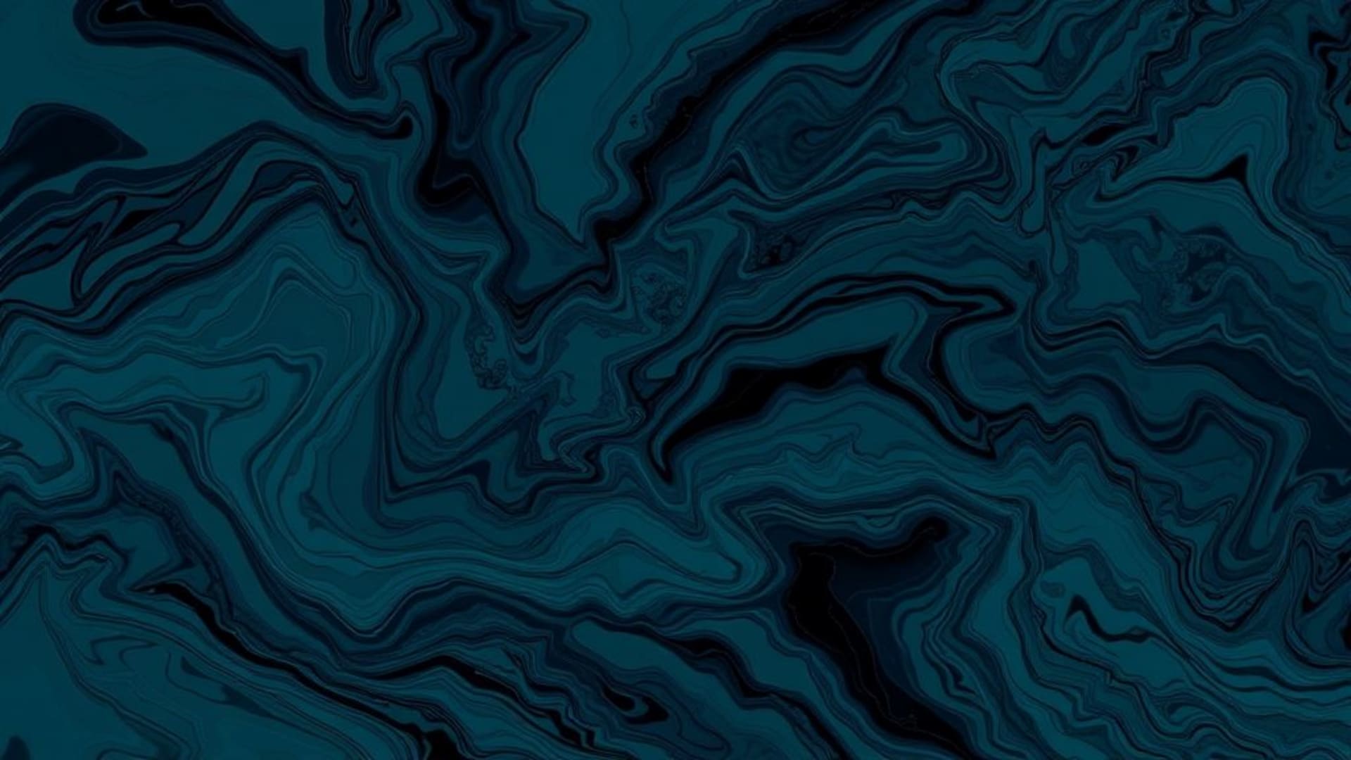 Texture de marbres teal nocturnes en mouvement, motifs abstraits pour fond d'écran