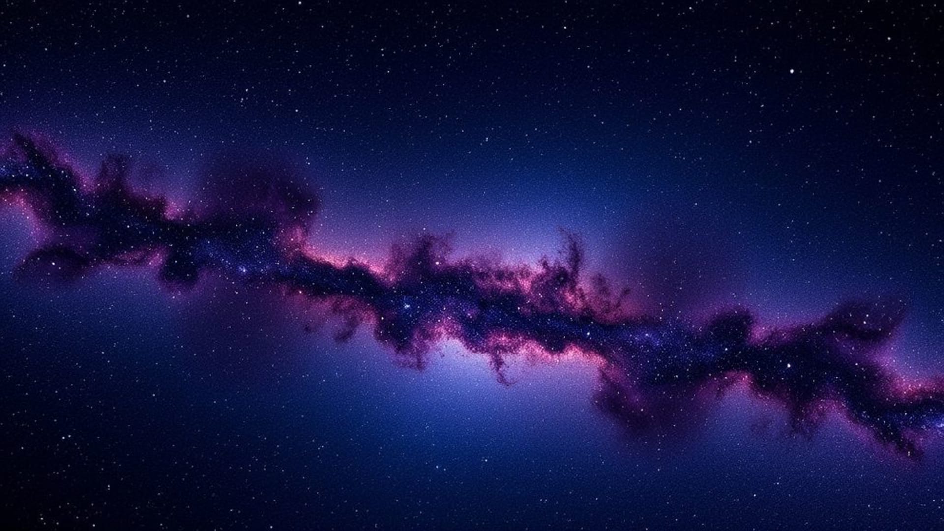 espace nébuleuse étoiles galaxie bleu foncé violet cosmos fond d'écran 4K