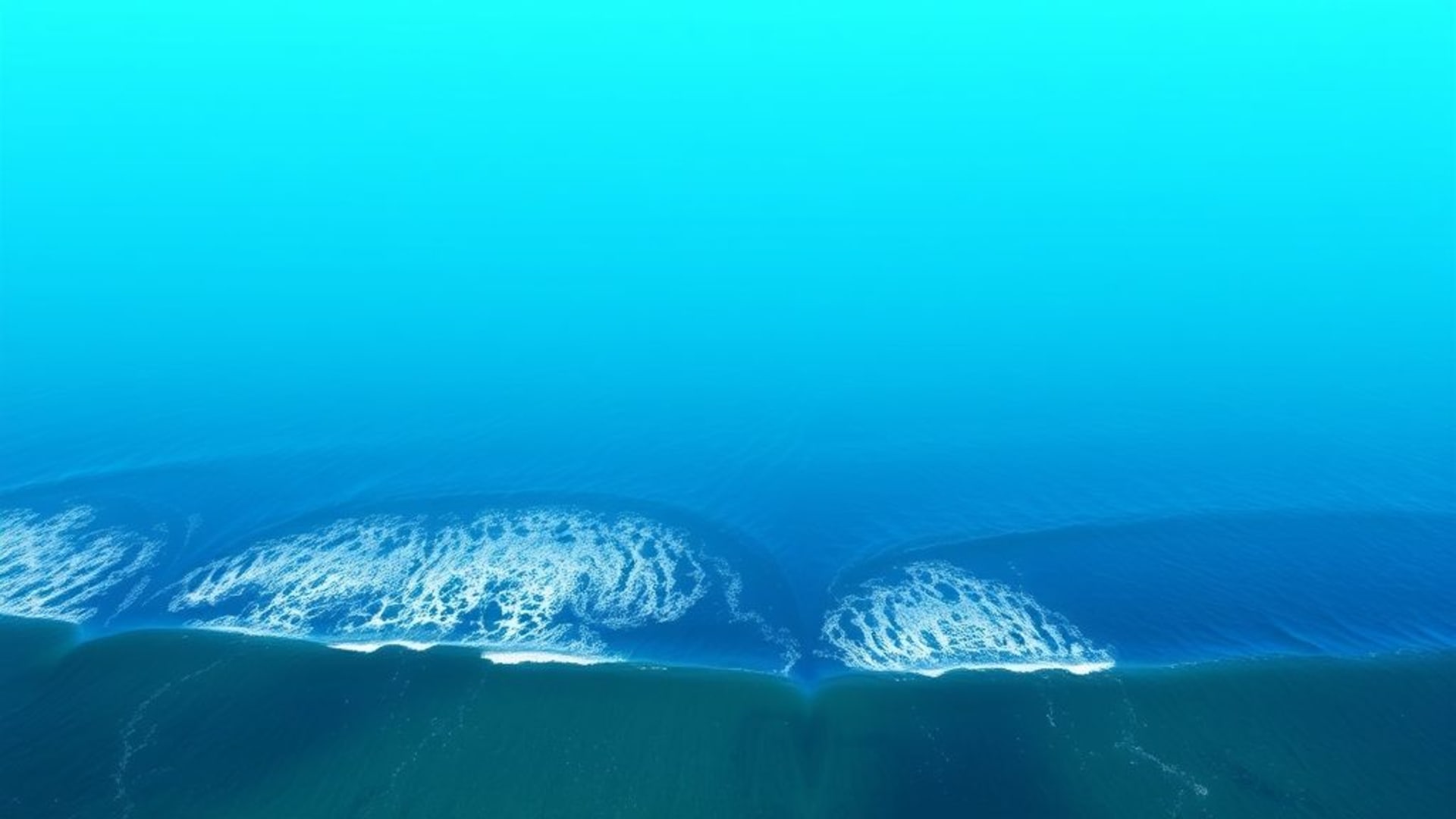 vagues de l'océan vue aérienne bleu turquoise mer profonde fond ecran dégradé