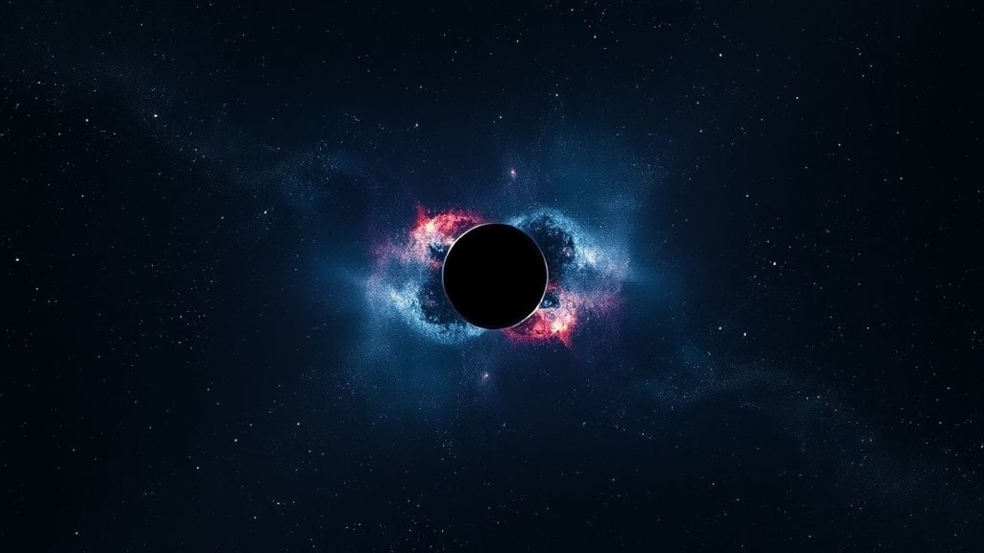 vide cosmique trou noir nébuleuse étoiles fond d'écran sombre minimal espace bureau