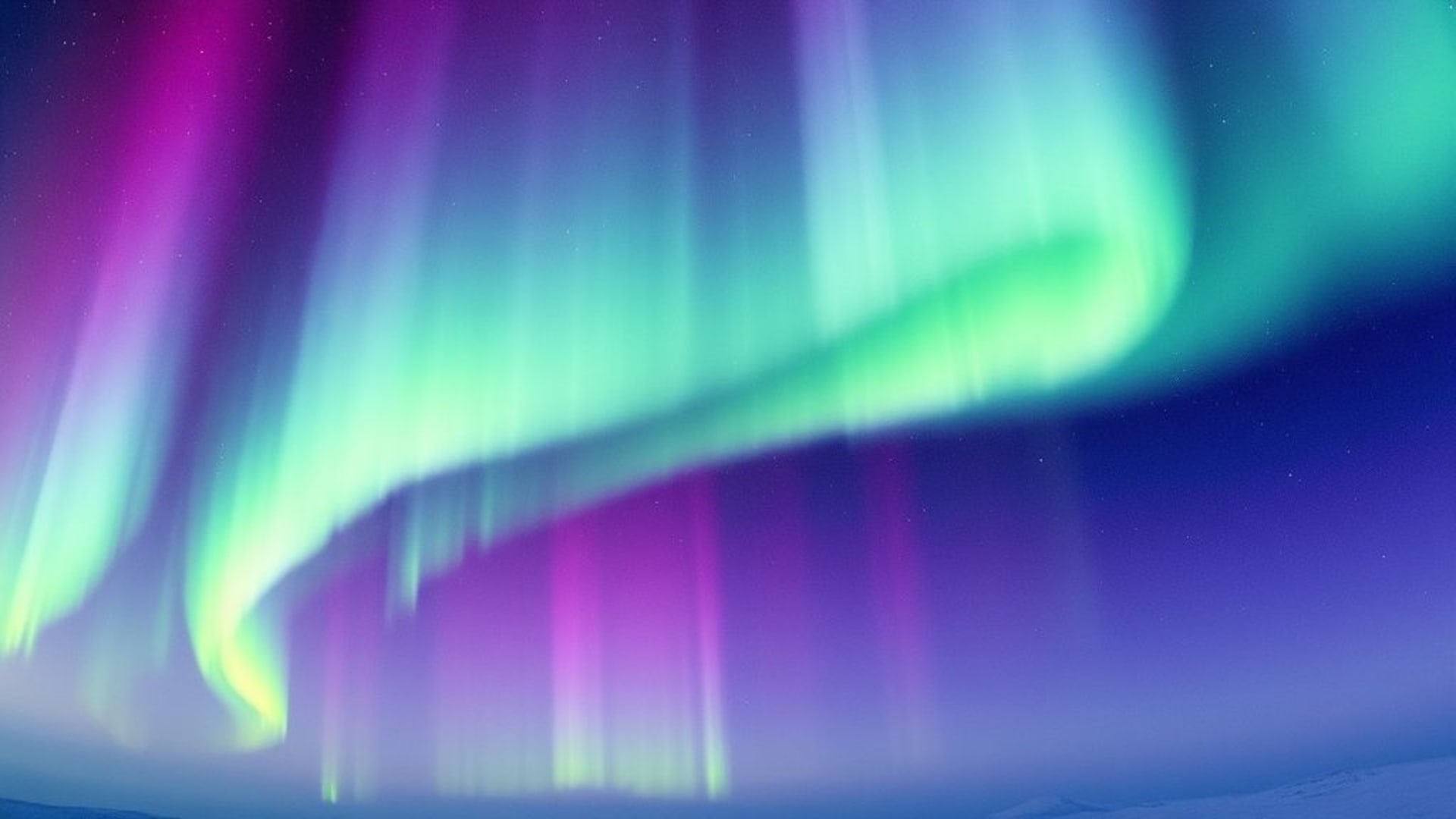 fond ecran de lumières du nord aurore boréale aquarelle dégradé vert violet ciel