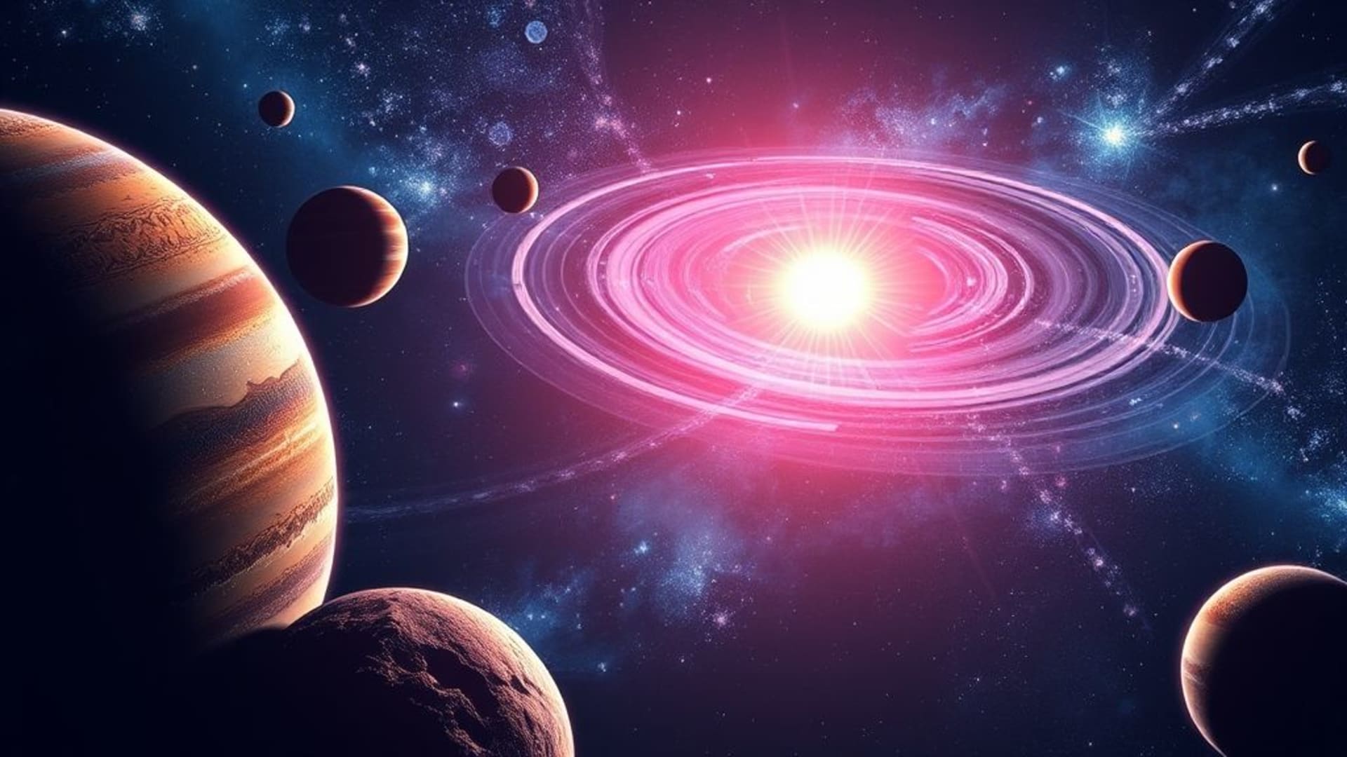 Planètes de l'espace système solaire fond ecran astronaute galaxie amas d'étoiles orbite