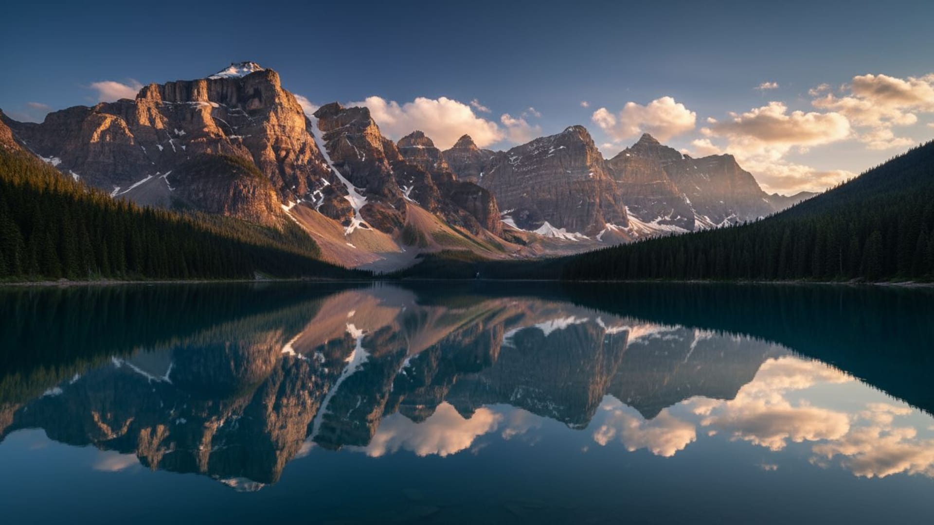 reflet du lac de montagne, panorama dramatique de falaises, nature, fond ecran ultra HD