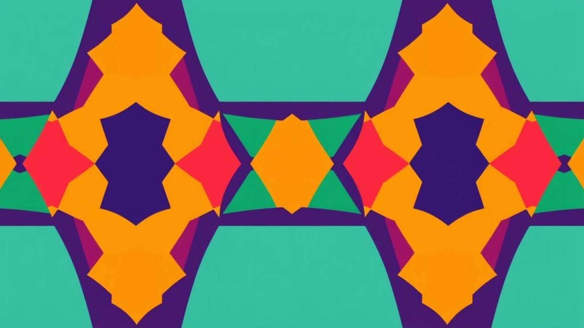 Tessellations de formes géométriques, lignes hexagonales, minimalisme, couleurs audacieuses, schéma de couleurs vibrantes, design épuré
