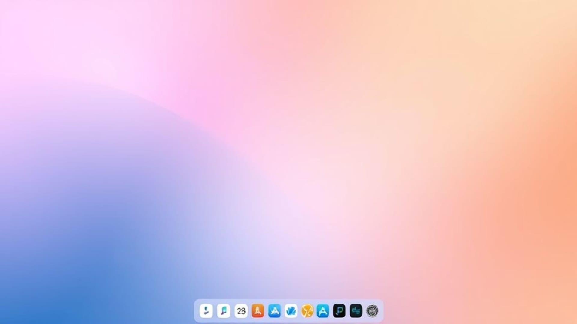 fond ecran de bureau minimaliste inspiré de macOS, icônes propres, dégradés doux, design