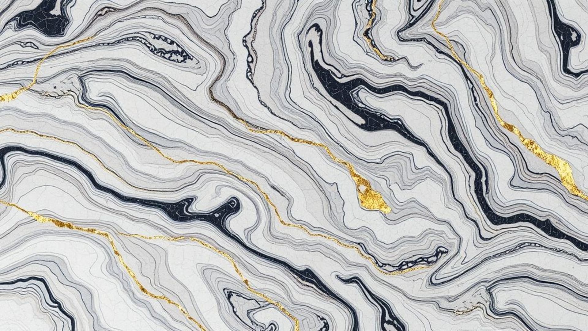 Motif abstrait en marbre avec des tourbillons, veines dorées, fond ecran luxueux, moderne, élégant, chic