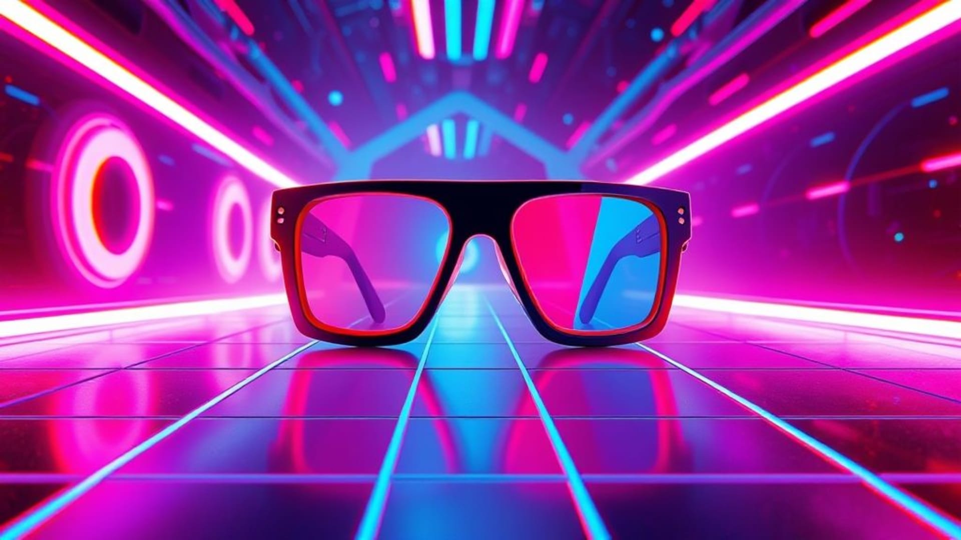 images d'actualité en 3D anaglyphe avec lunettes rouge bleue, futuriste, science-fiction, fond ecran rétro, jeux vidéo