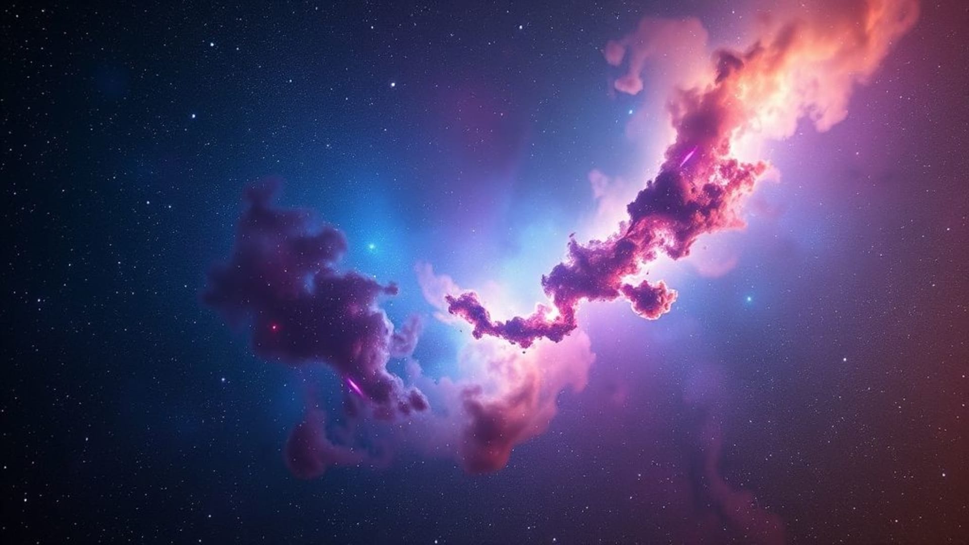 Champ d'étoiles nébuleuse spatiale poussière cosmique nuage de poussière coloré galaxie fond d'écran HD