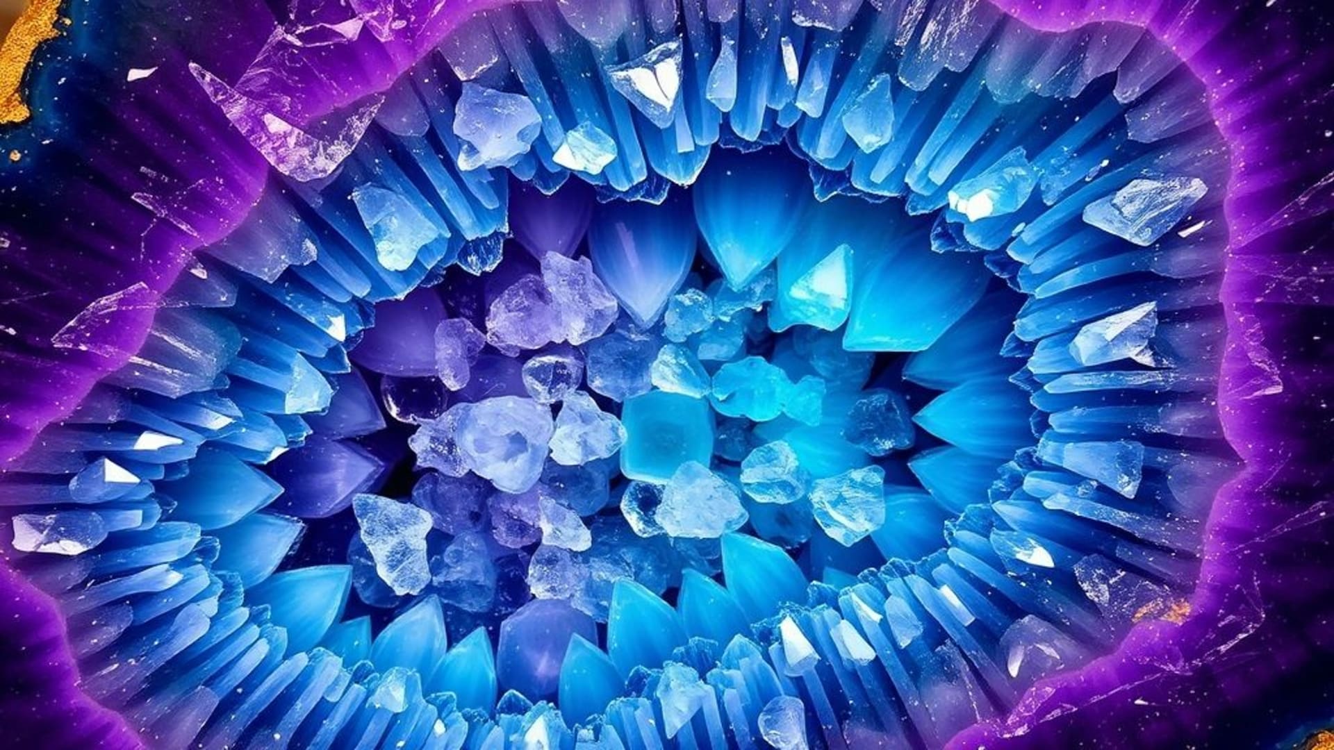 texture de roche géode en cristal minéral avec fond d'écran violet bleu vert scintillant