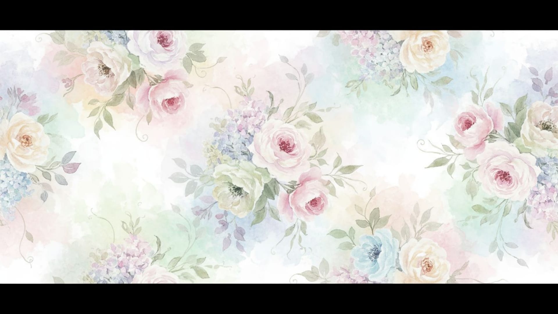 aquarelle bouquet floral pastel doux pétales et vignes textures douces fond abstrait maîtrise artistique fond ecran serein romantique et aérien