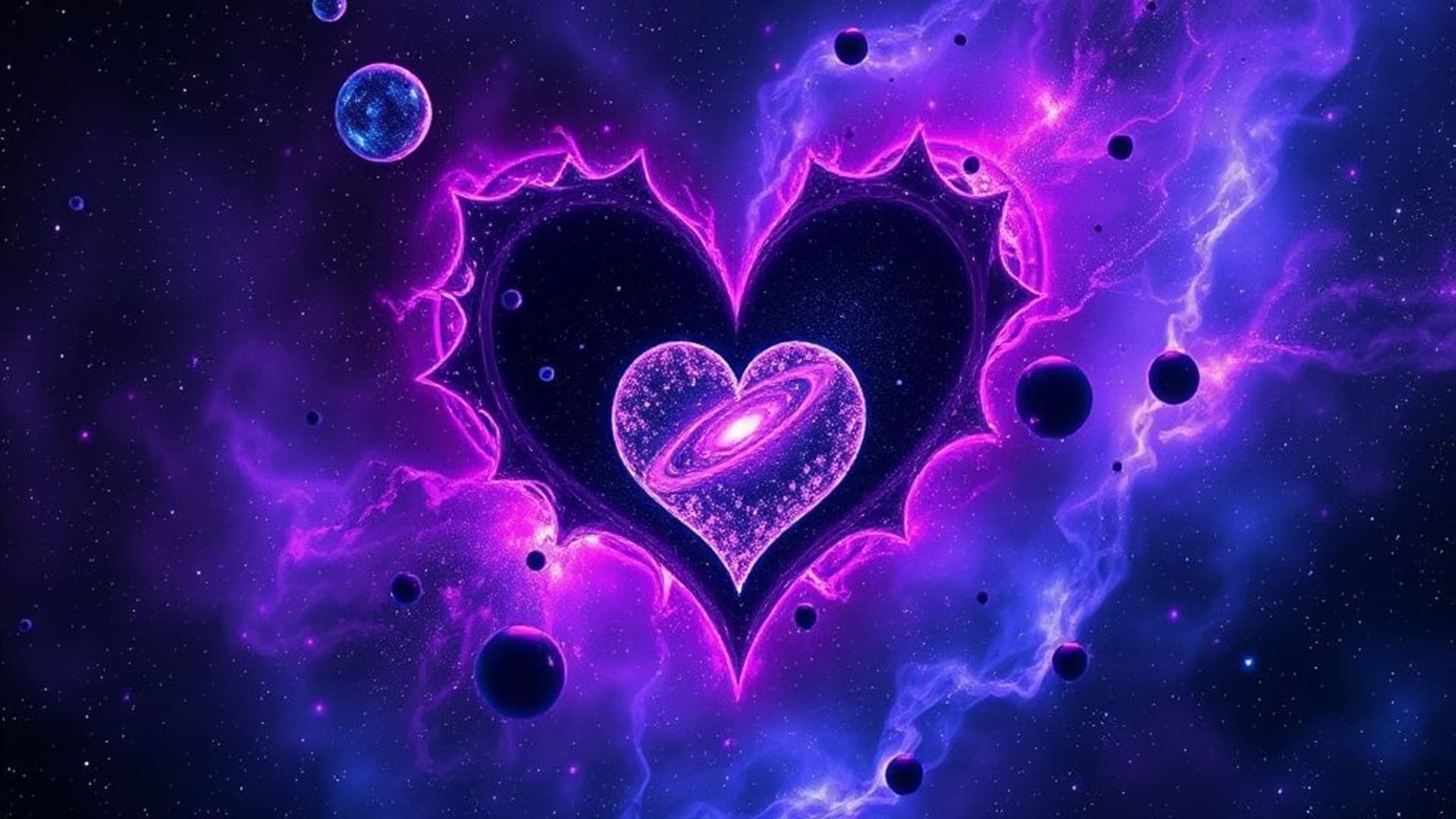 Champ d’étoiles au cœur galactique, violet, bleu, bulles, science-fiction, fond d'écran