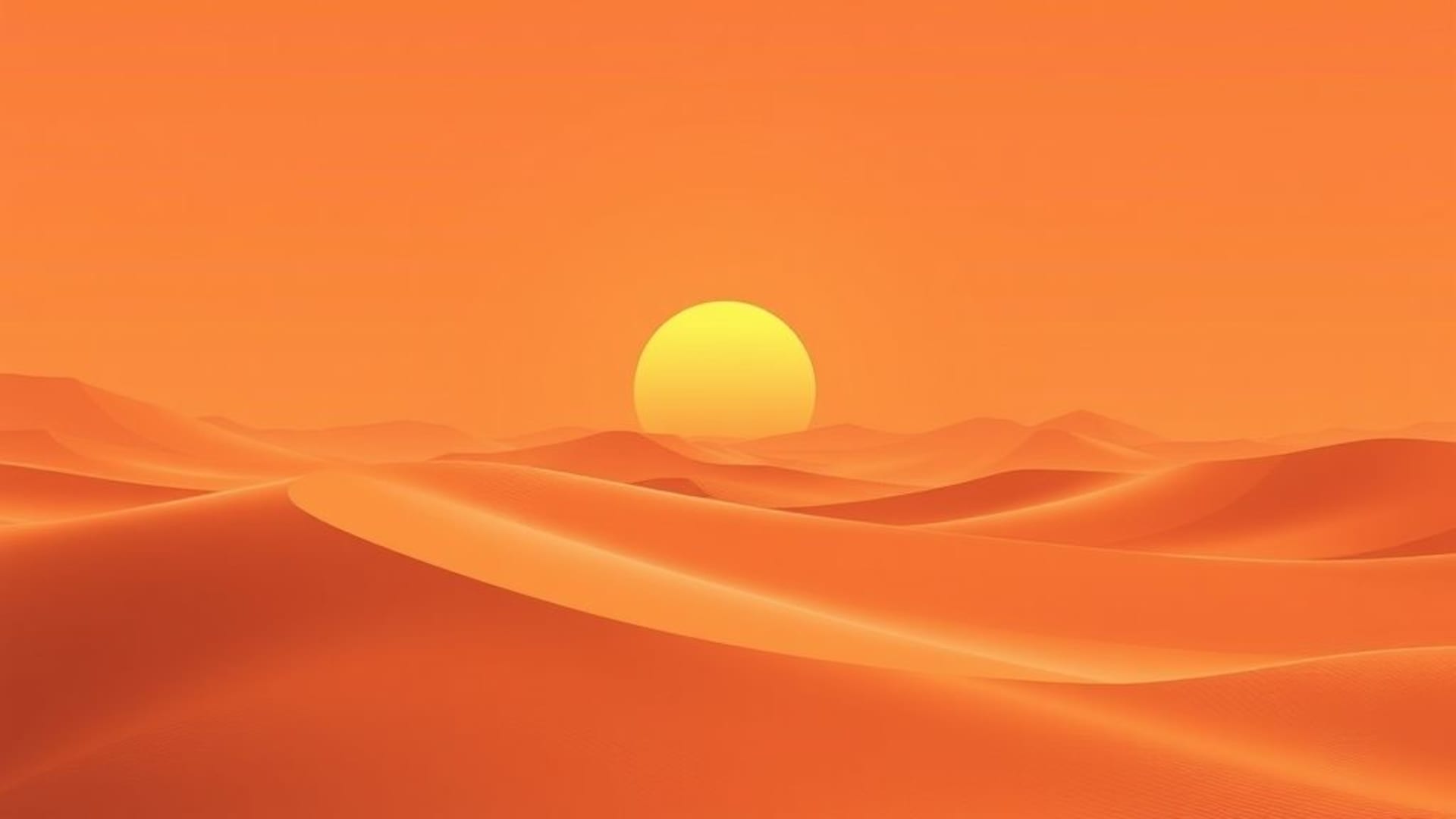 dunes du désert brouillard de chaleur coucher de soleil palette chaude lignes géométriques fond ecran