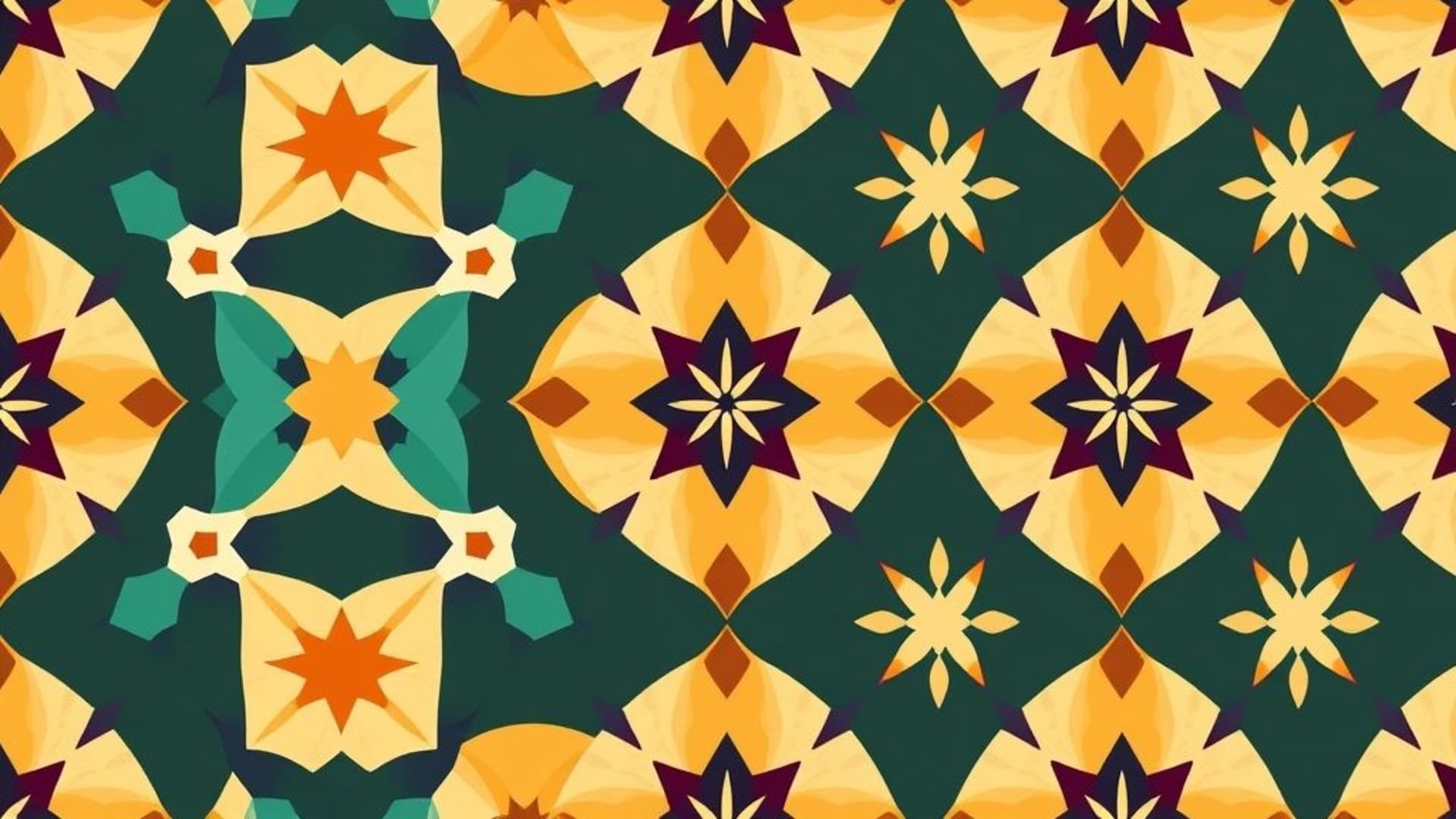 Motif de tessellation géométrique aux couleurs vives, design mural symétrique, moderne et élégant, abstrait