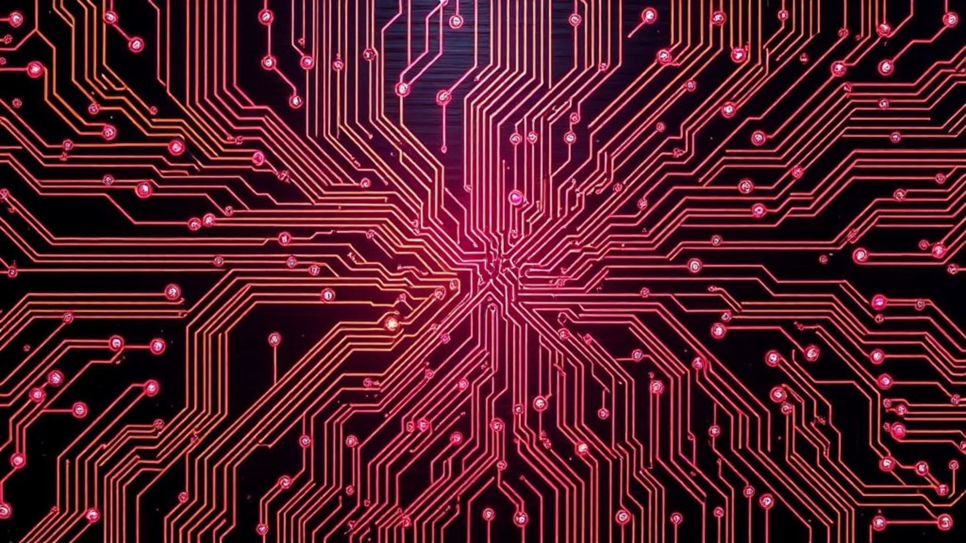 fond ecran au motif de circuit imprimé technologique cybernétique futuriste métallique brillant