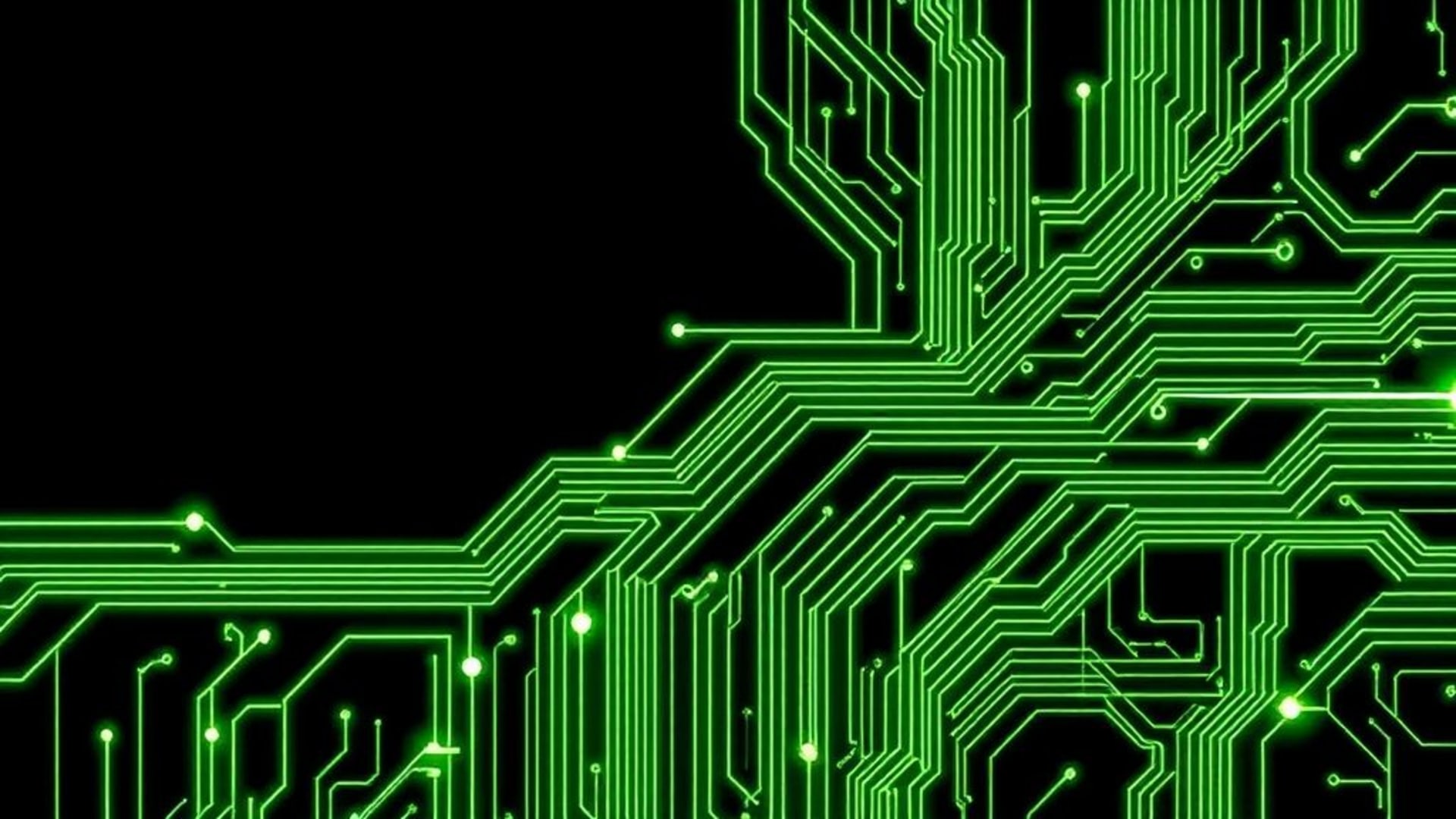 circuit board tech minimalist wallpaper green lines glowing futuristic digital urban grid