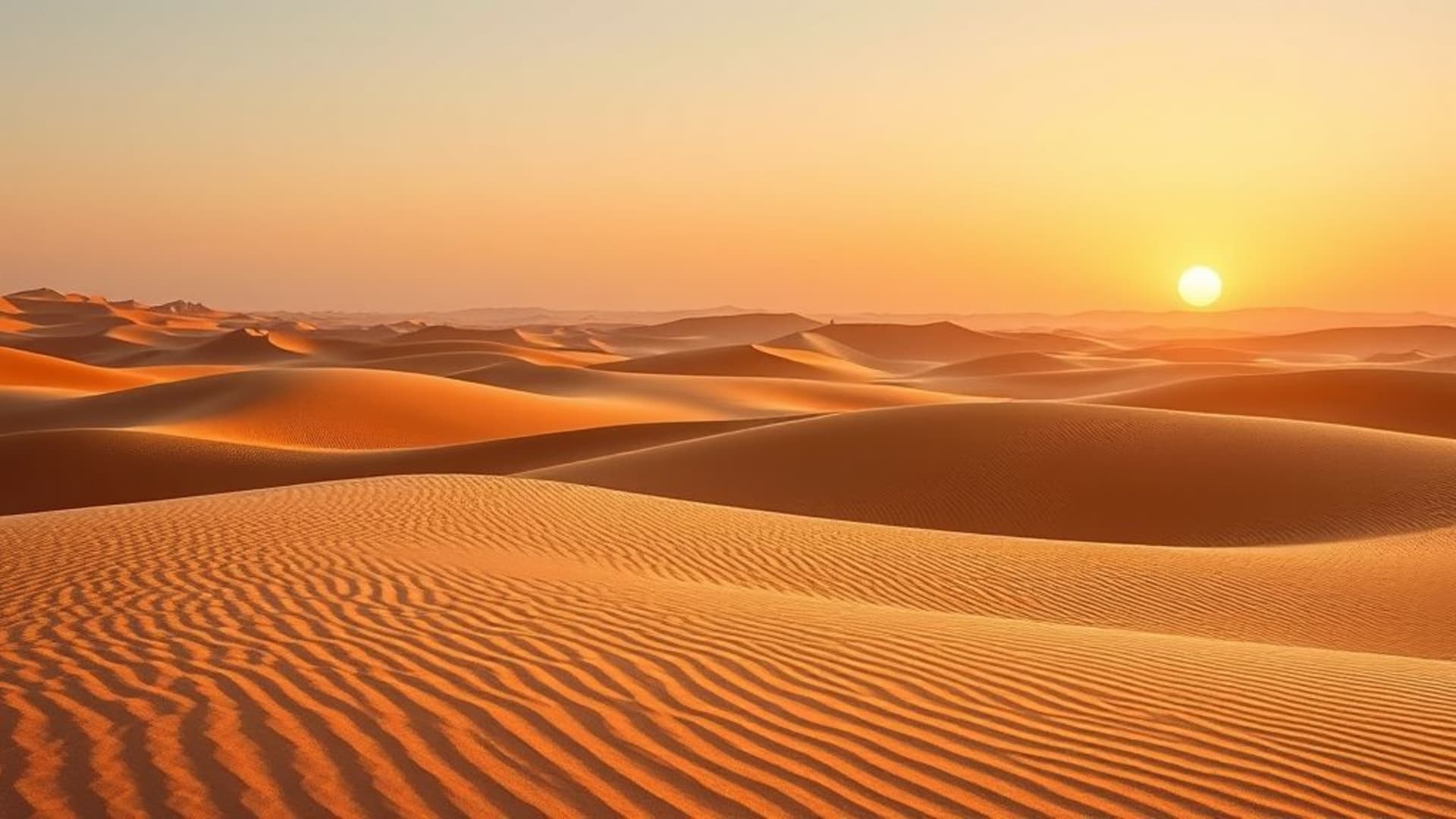 desert dunes heat wave horizon sparse wind patterns sun wallpaper