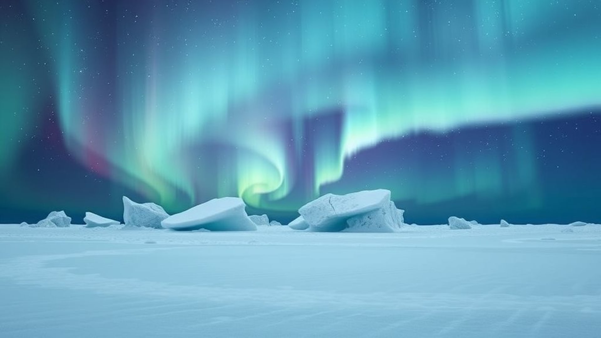arctic aurora icebergs northern lights chilly blue wallpaper cold serene