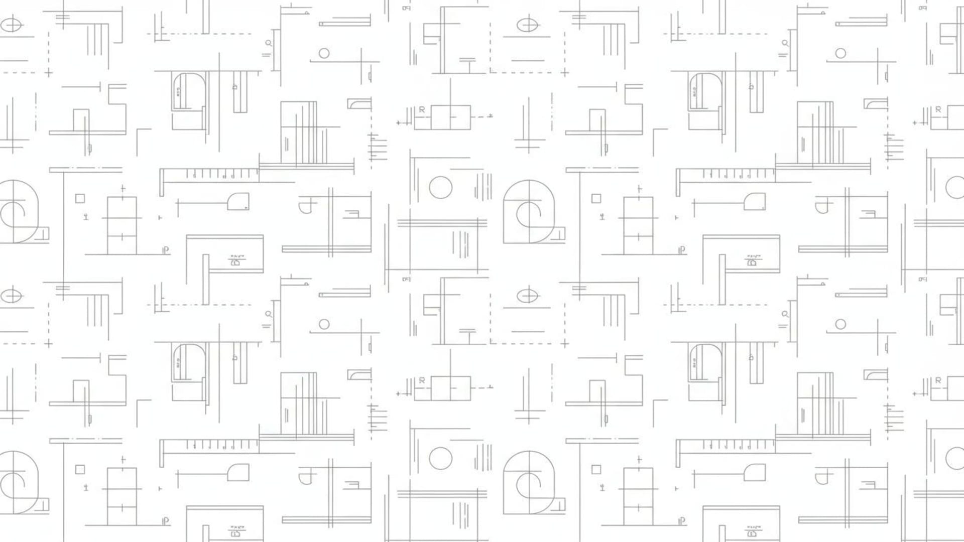 Plan d’architecture, dessin au trait, fond blanc, nuances de gris, fond ecran géométrique, minimaliste.