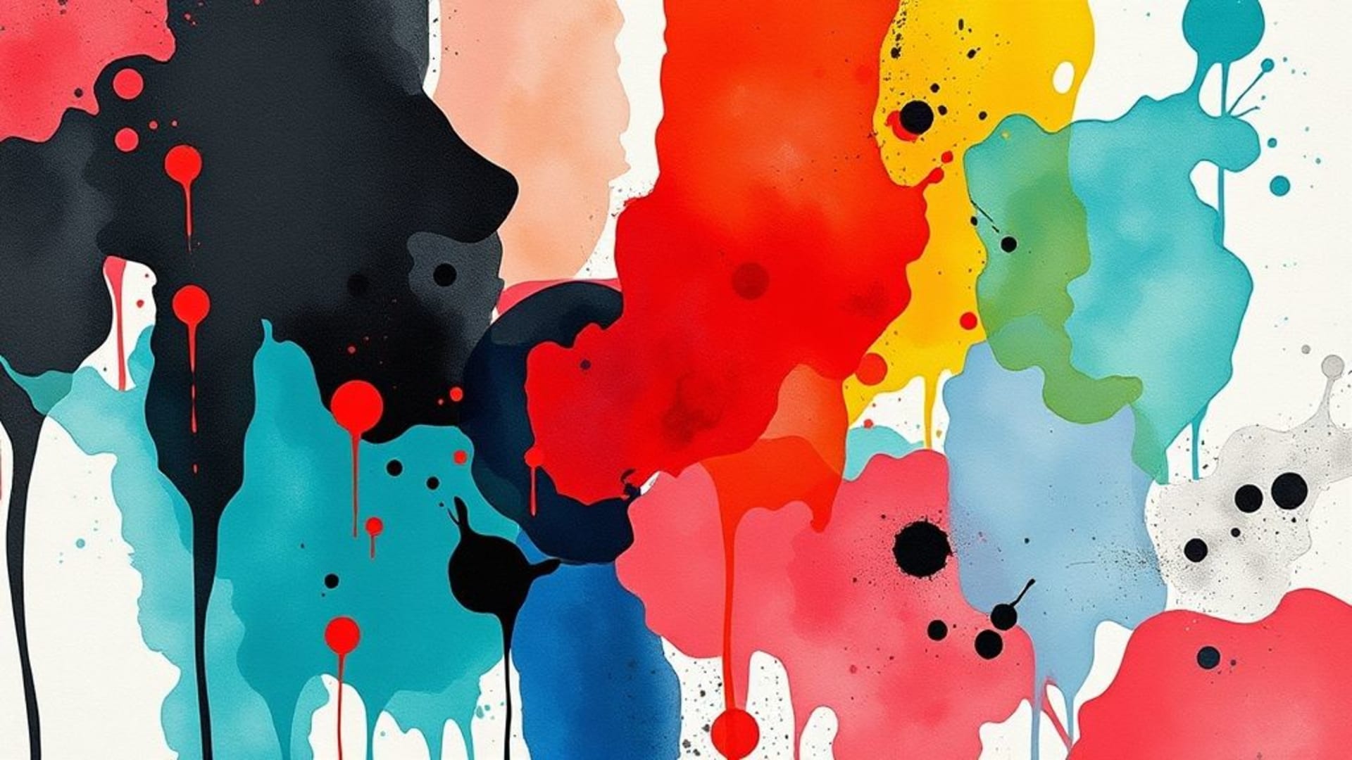 modern abstract art splash ink watercolor bold colors wallpaper texture studio