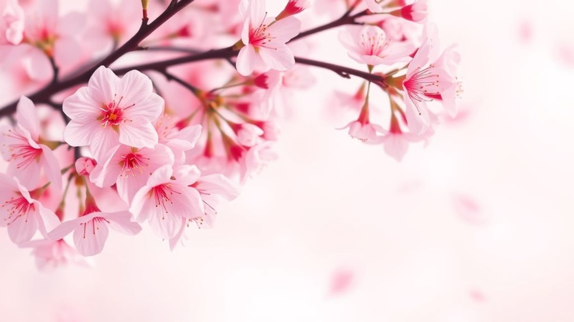 fleurs de cerisier sakura printemps roses pétales doux pastel fond d'écran