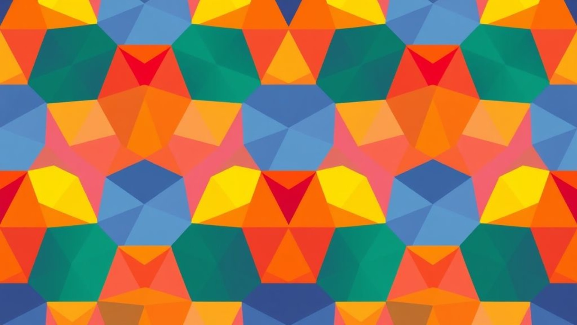 génération géométrique tesselation hexagones triangles couleurs vives motif abstrait fond ecran design moderne