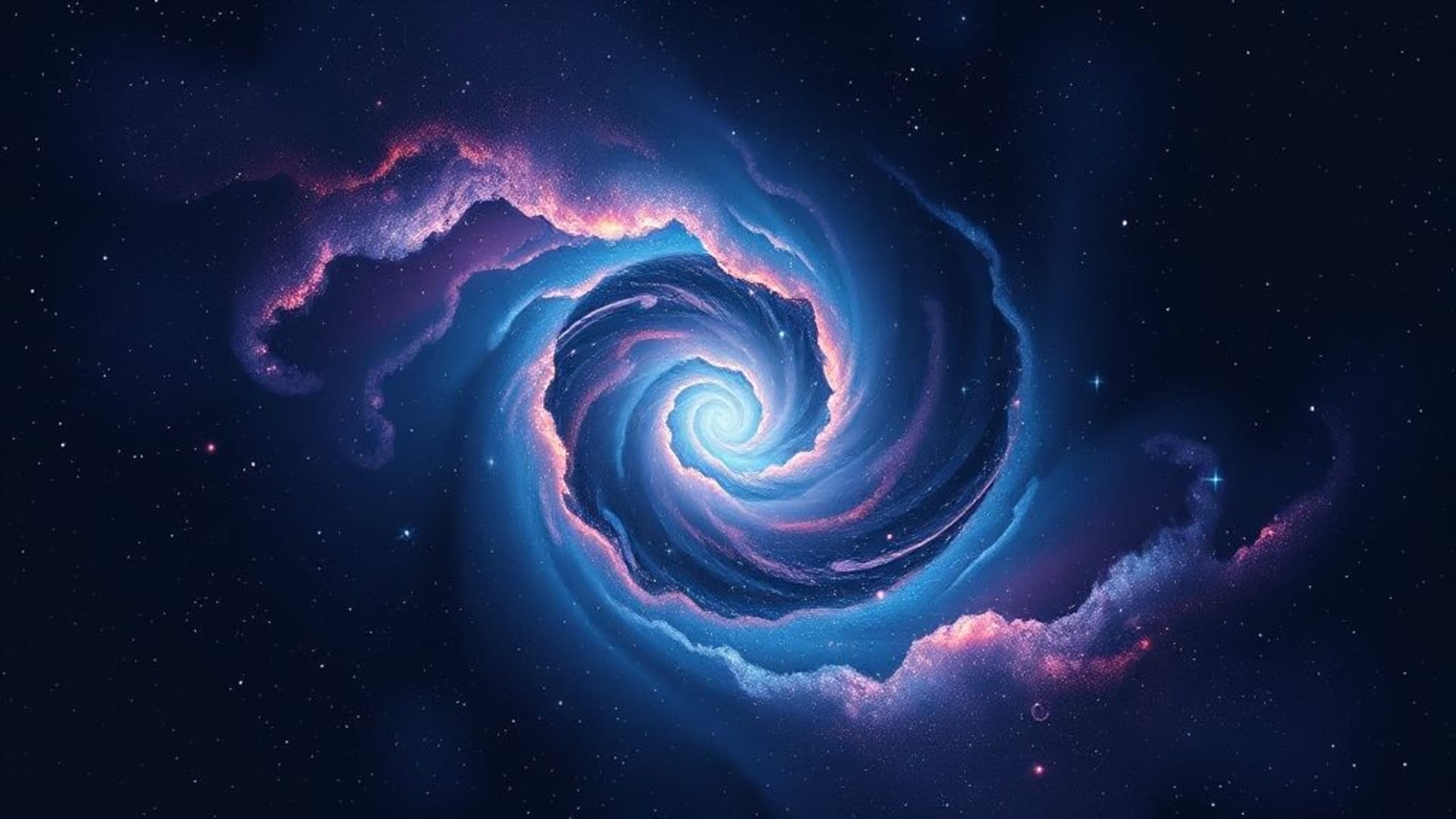 art vector de tourbillon galactique fond d'espace néon sombre étoiles fond ecran