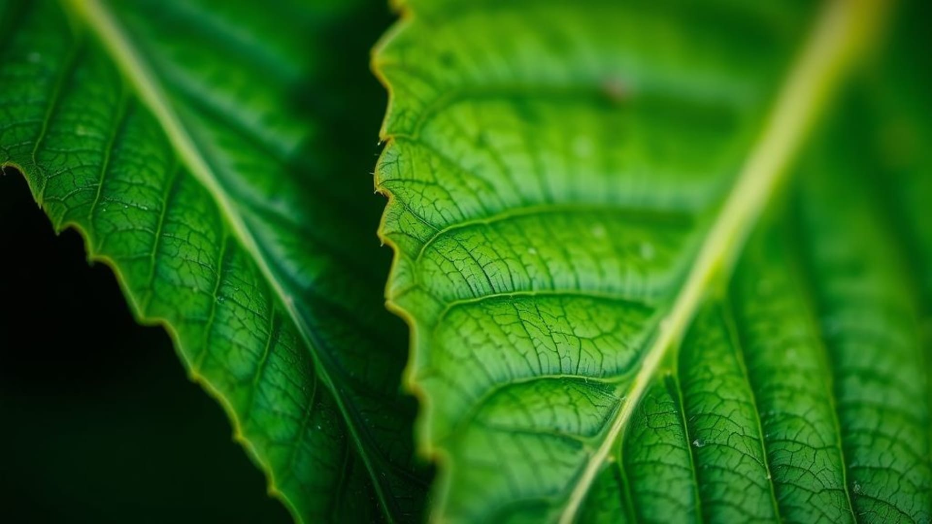 Texture de feuilles macro de la nature gros plan fond d'écran motifs verts terreux vibrants