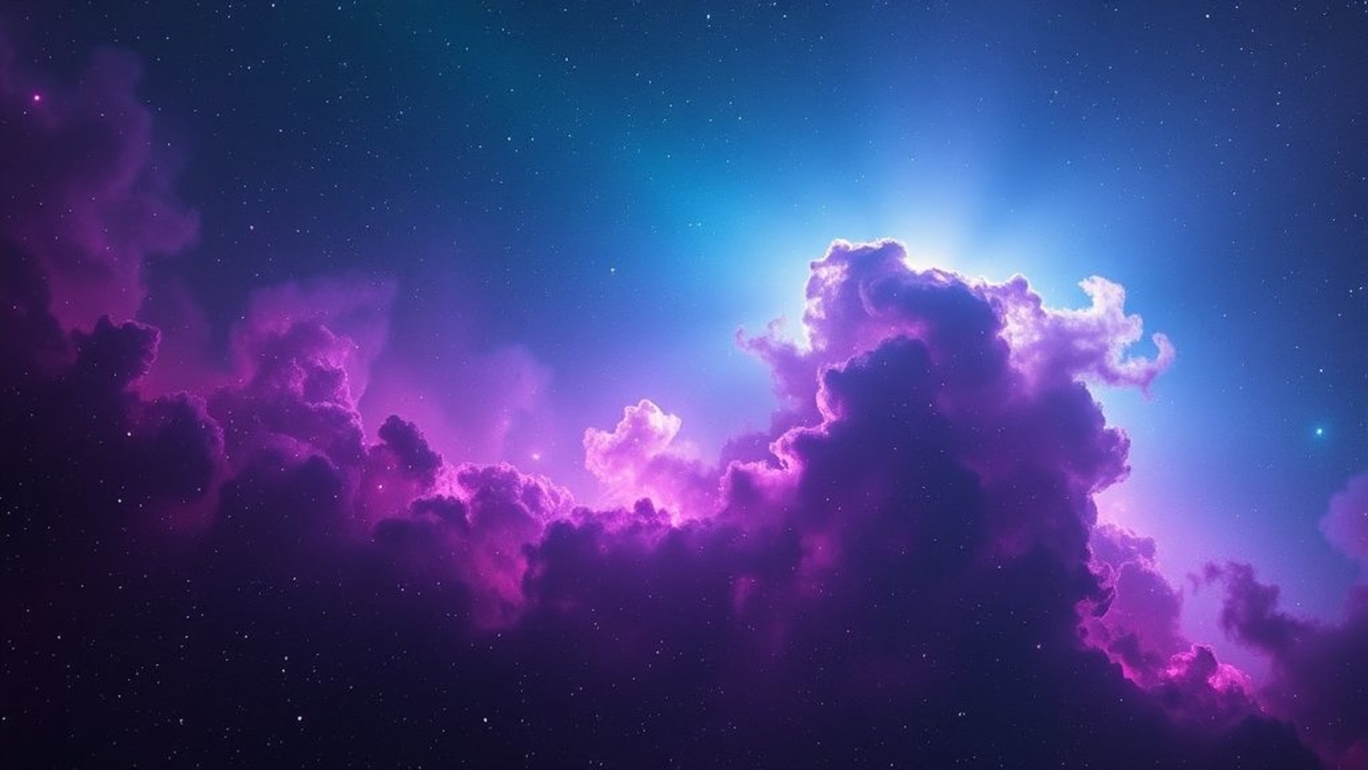 Espace nébuleuse turquoise violette rose poussière cosmique galaxie fond d'écran numérique