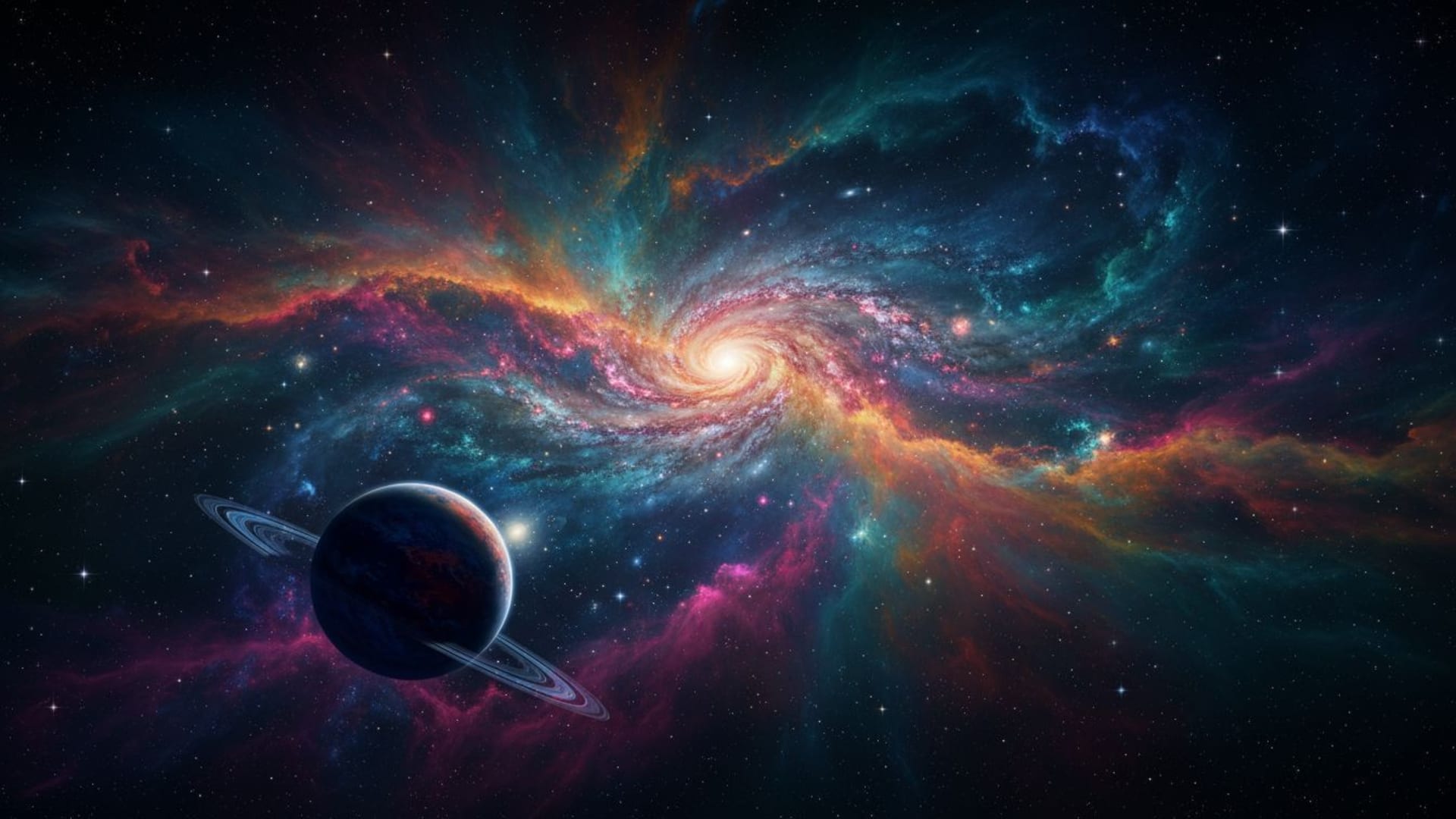 galaxie cosmique espace étoiles nébuleuse vibrante planète lointaine fond d'écran