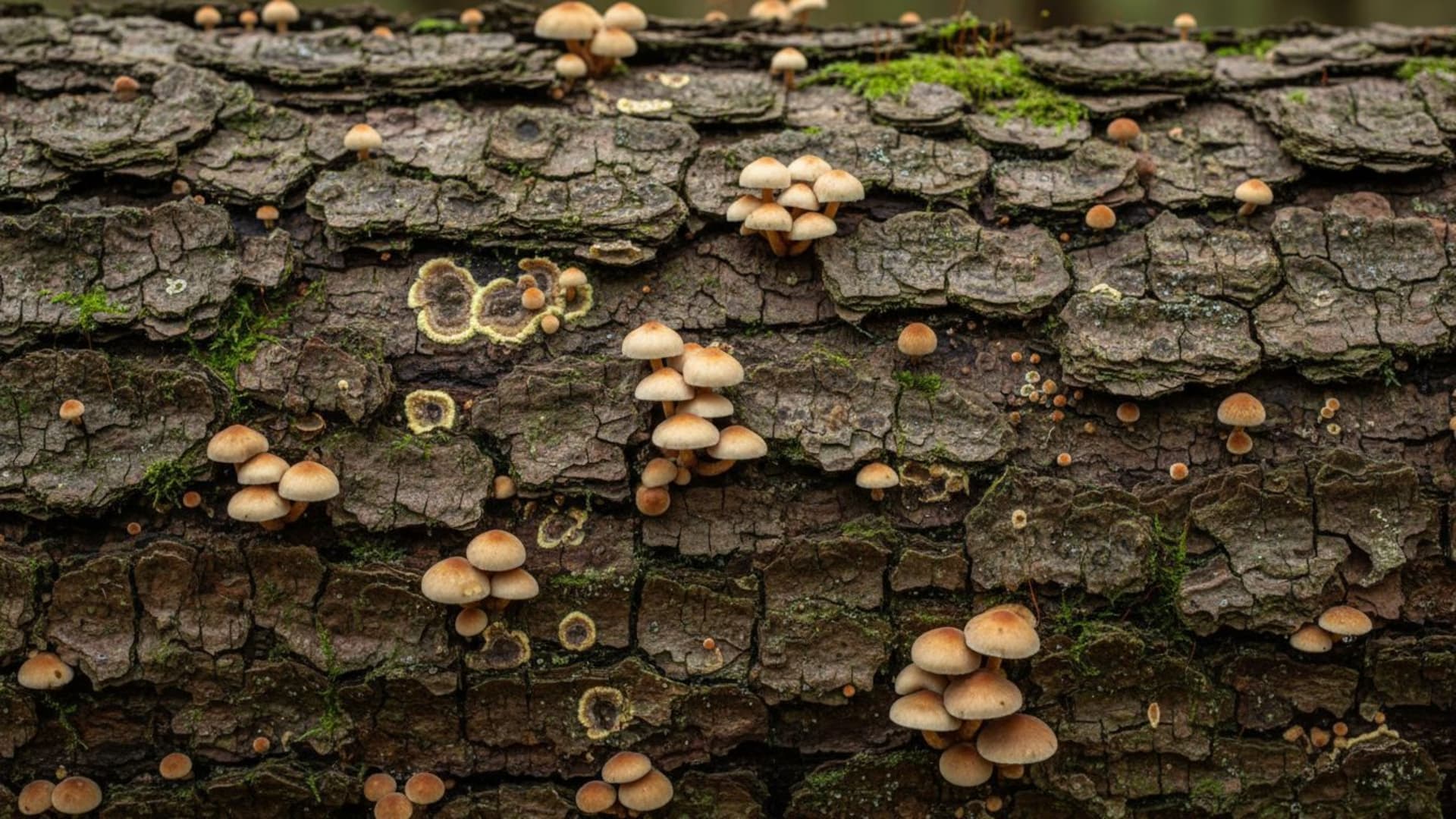 la texture de l'écorce des champignons dans une forêt macro de la nature mère image rapprochée motif