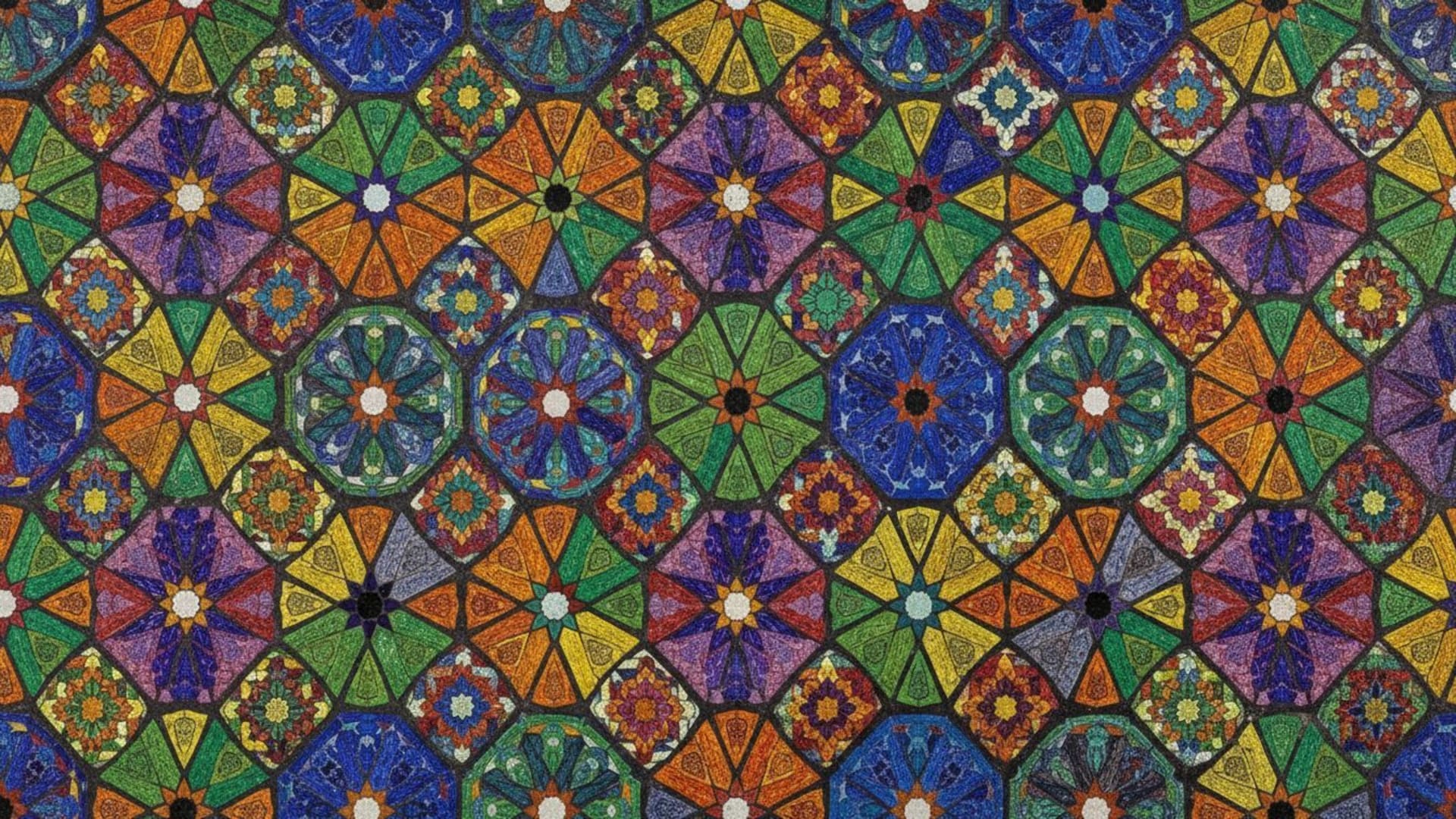 motif mosaïque ancien en carreaux, géométrique, symétrique, coloré, fond ecran, œuvre d'art vibrante
