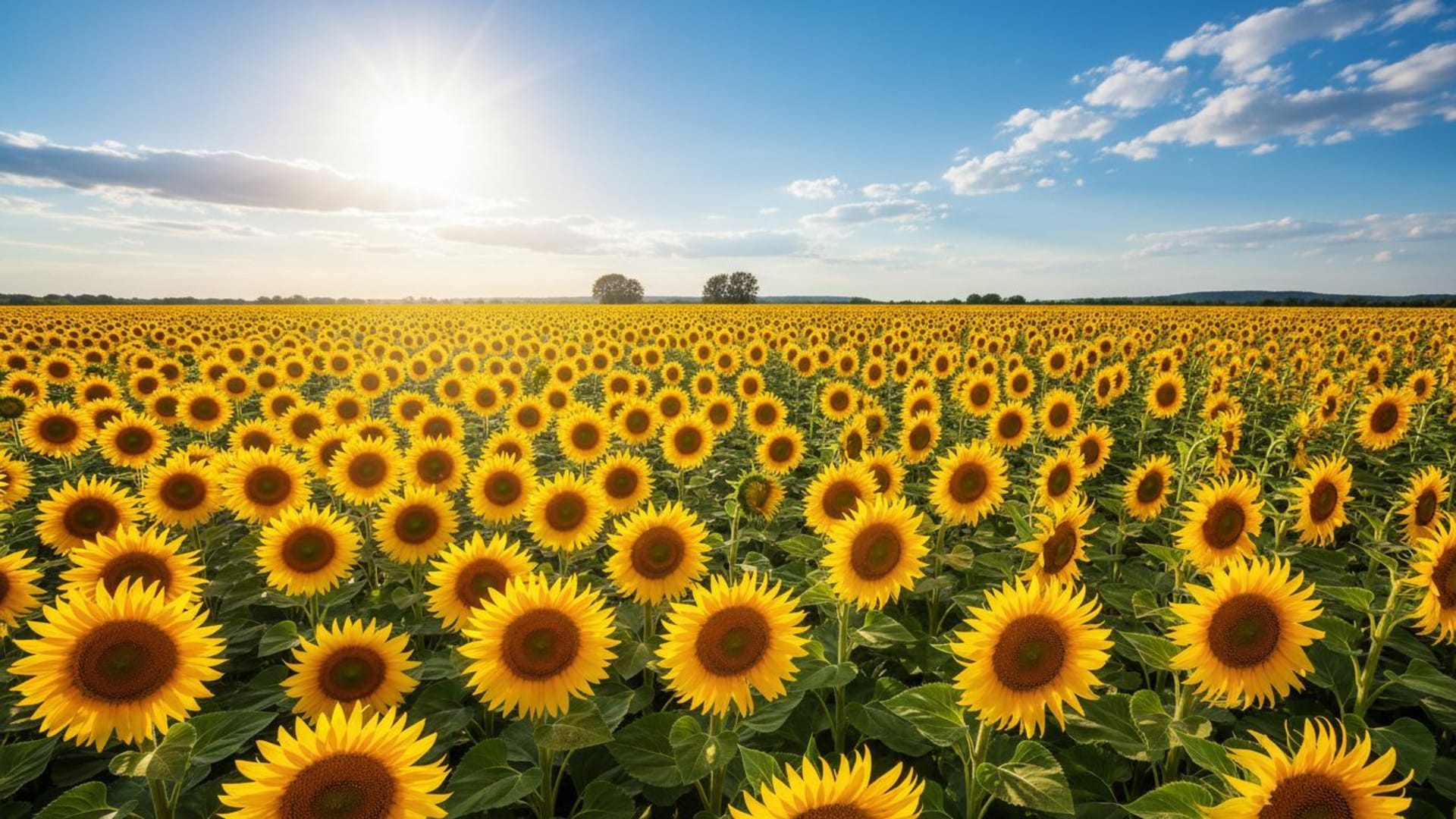 champ de tournesols jaune vif nature fond d'écran soleil éclatant vibrant joyeux extérieur floraison