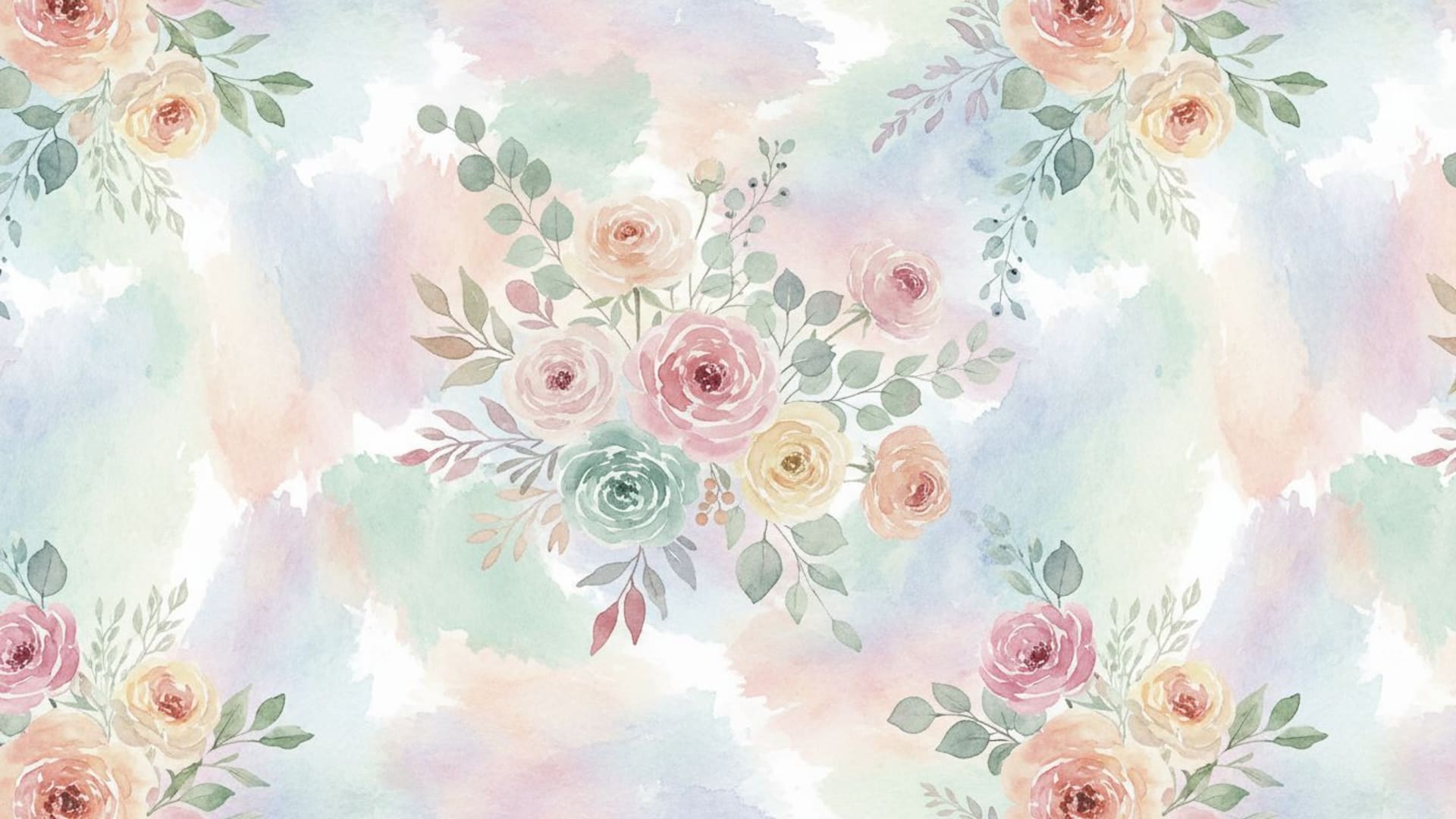 Fleurs aquarelle floral bouquet pastel doux fond délicat fond ecran élégant naturel