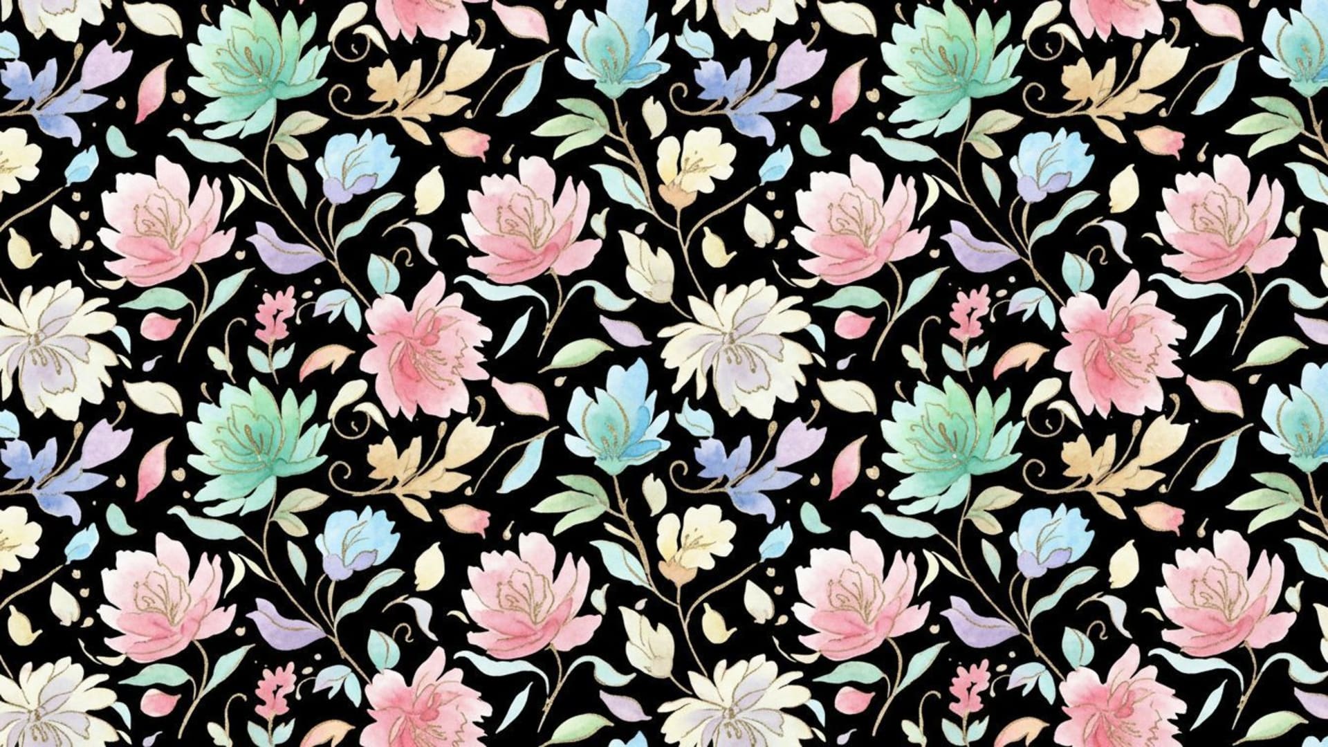 Motif floral, fleurs en aquarelle, pétales, fond pastel doux, fond ecran délicat et élégant.