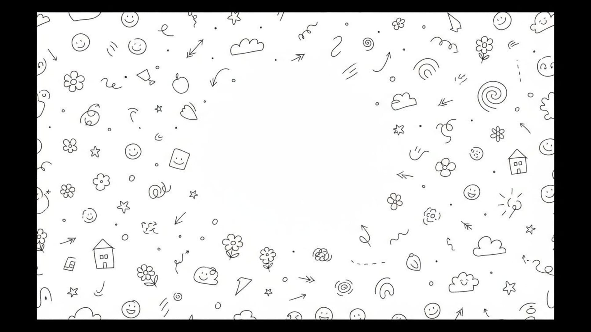 fond ecran artistique de gribouillis approximatif, espace blanc, monochrome, ludique, minimaliste, lignes