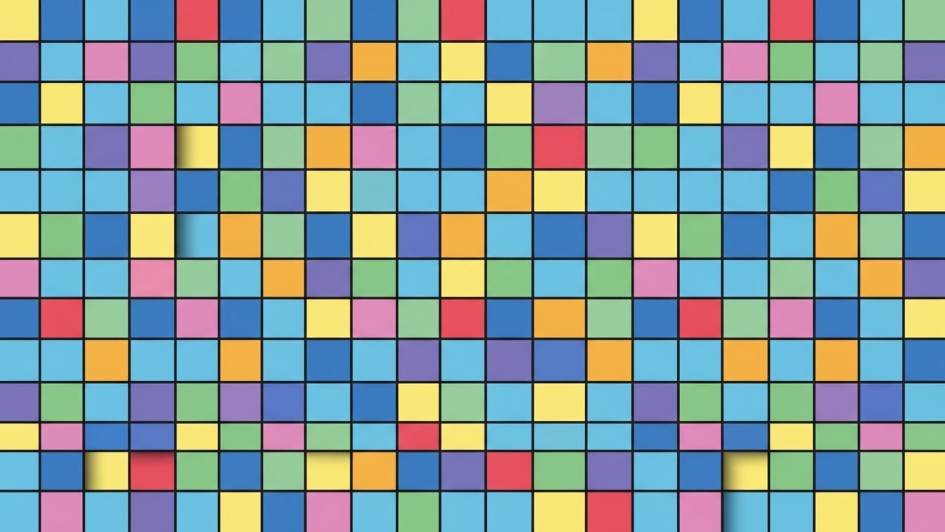 design plat minimaliste blocs colorés lignes nettes ombres subtiles grille géométrique