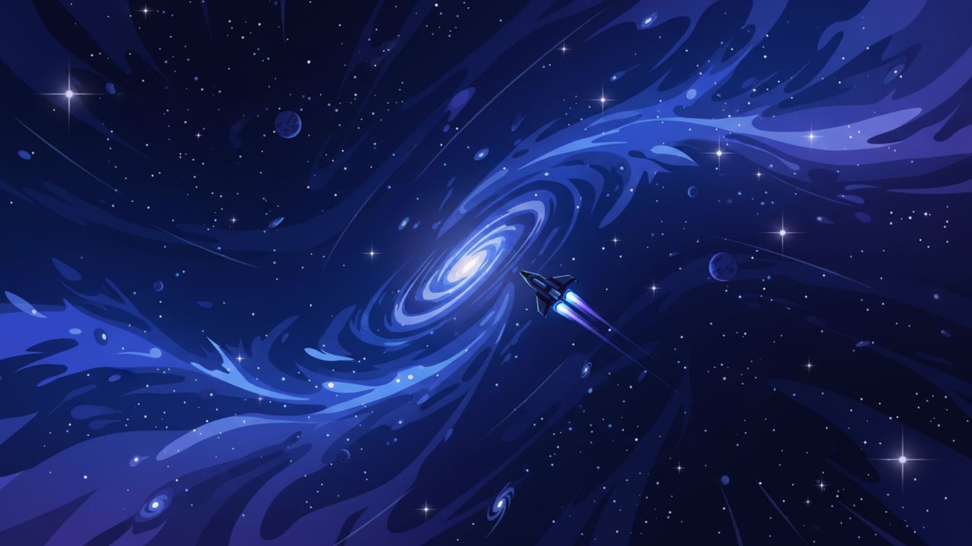 NEBULEUSE ESPACE ÉTOILES GALAXIES POUDRE COSMIQUE ART VECTORIEL LOUIREMENT BLEU FONCÉ VIOLET LUMIÈRE fond ecran EXPLORE SPACE